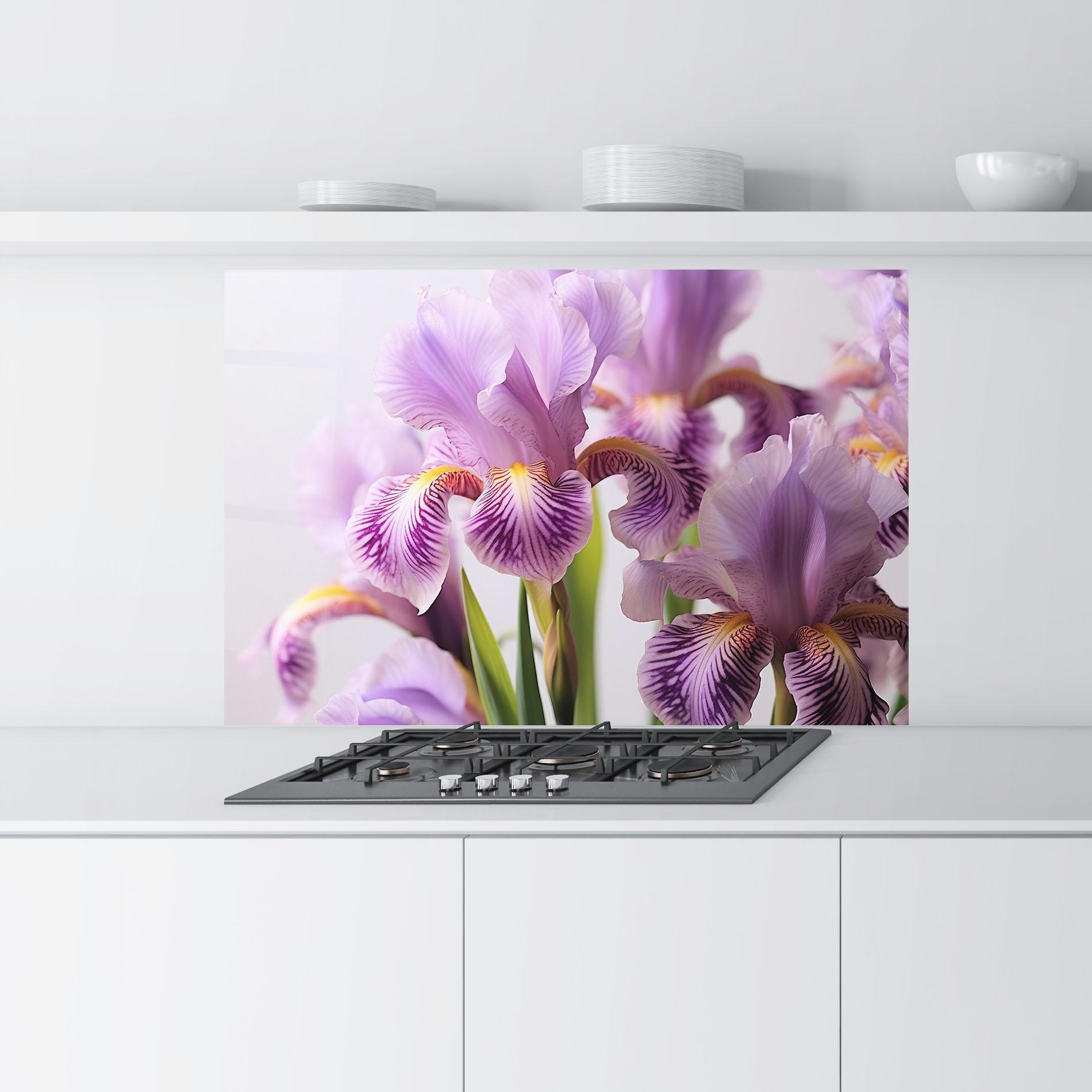 Konyhai üveg hátfal Iris In Vase mockup 9