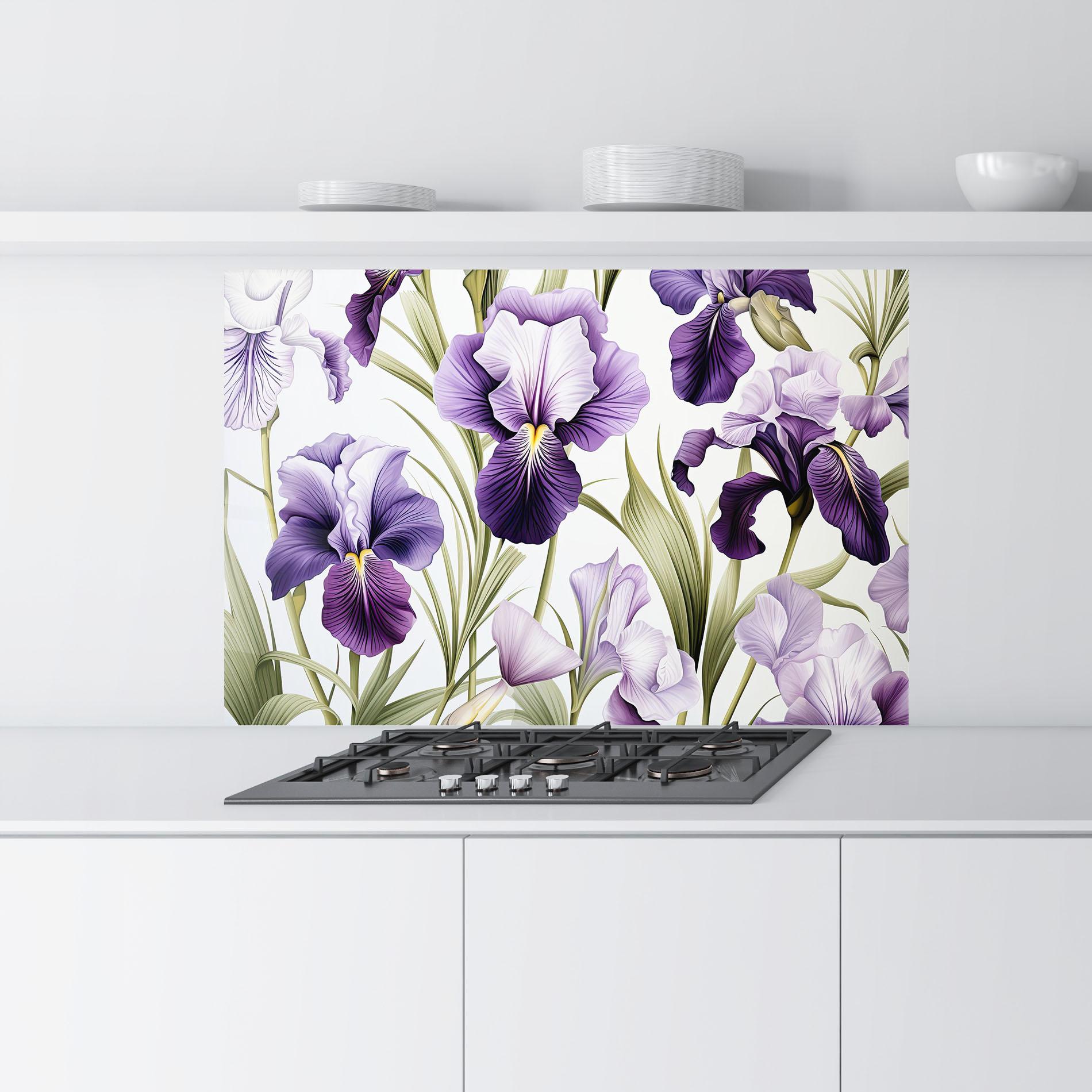 Konyhai üveg hátfal Iris Painting mockup 9