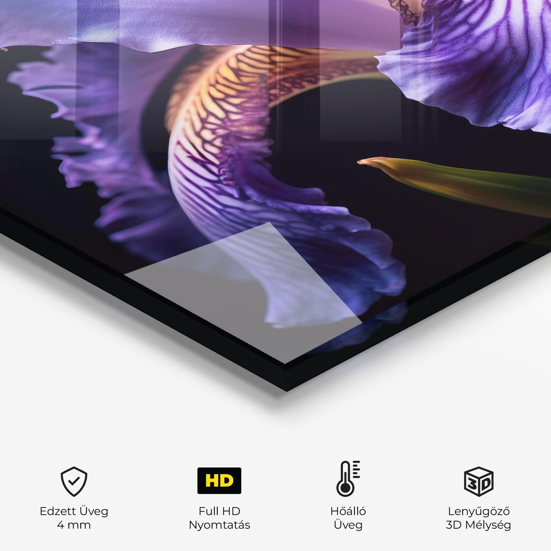 Konyhai üveg hátfal Iris Beautiful Close Up mockup 2