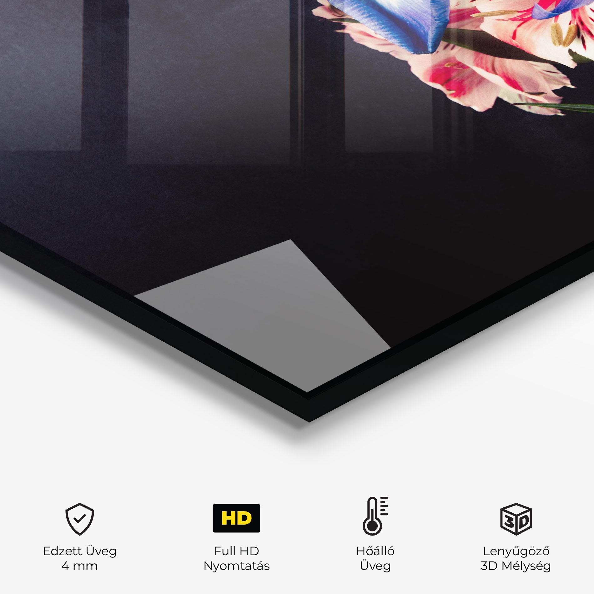 Konyhai üveg hátfal Iris Bouquet mockup 2