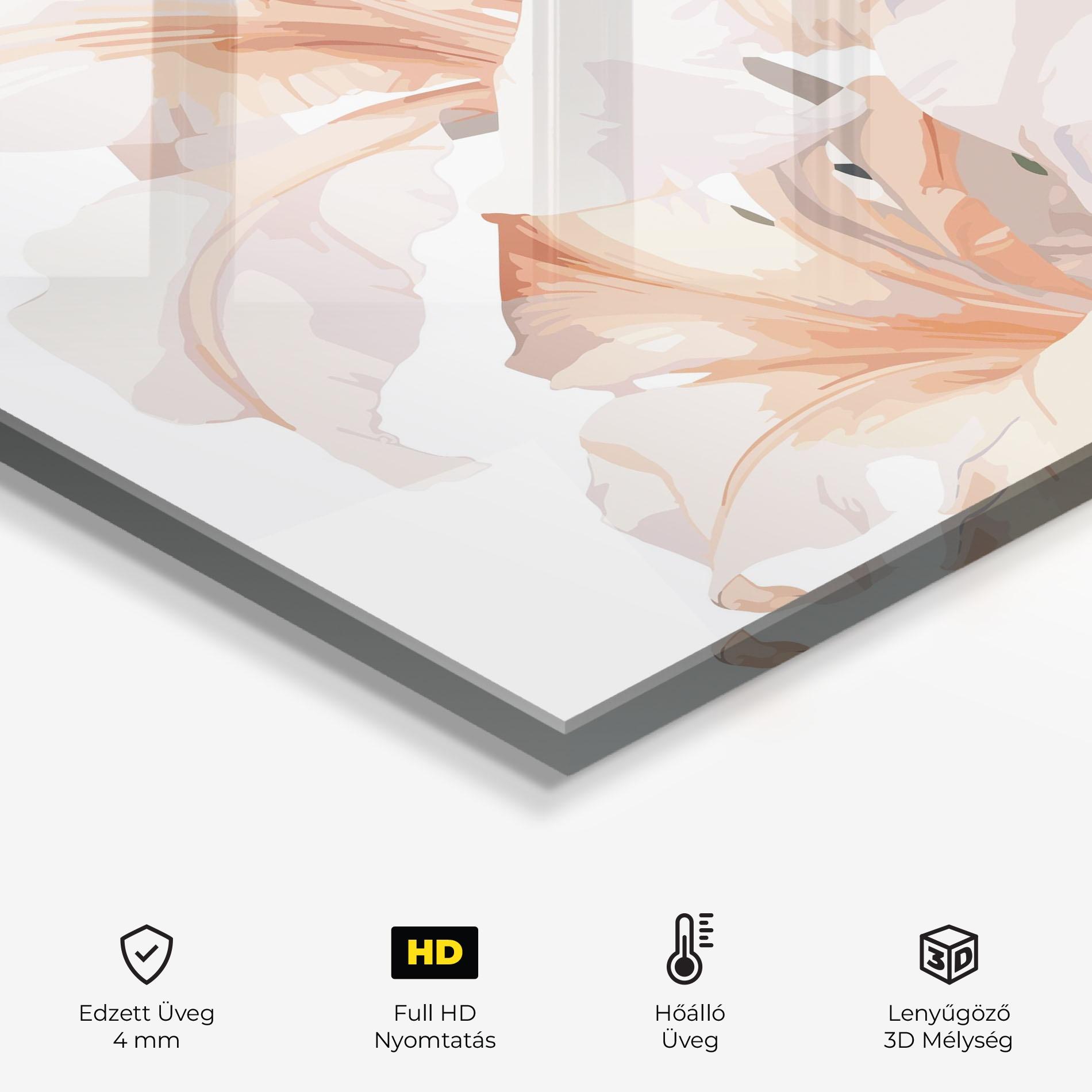 Konyhai üveg hátfal Light Orange Iris mockup 2