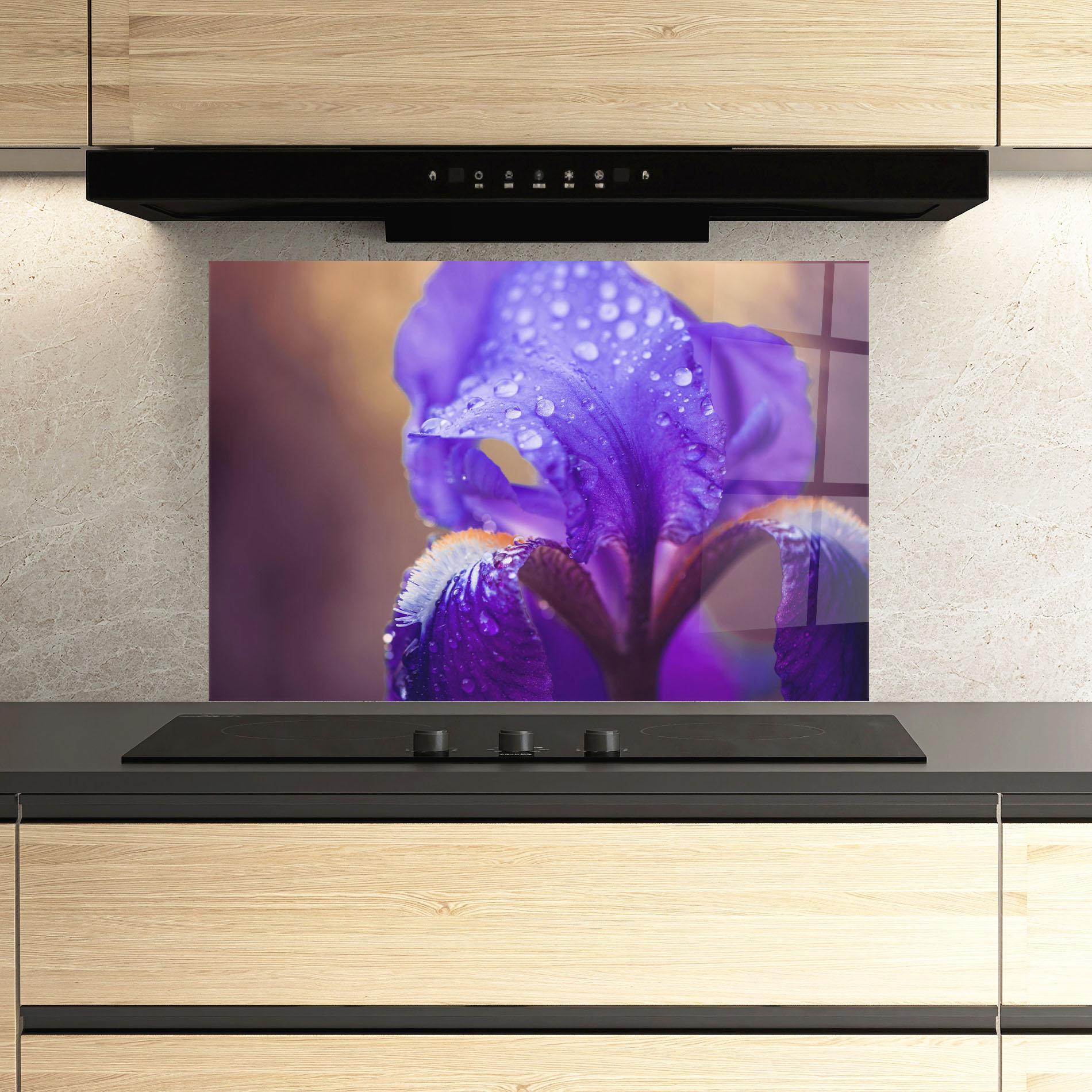 Konyhai üveg hátfal Iris Aftger Rain mockup 3