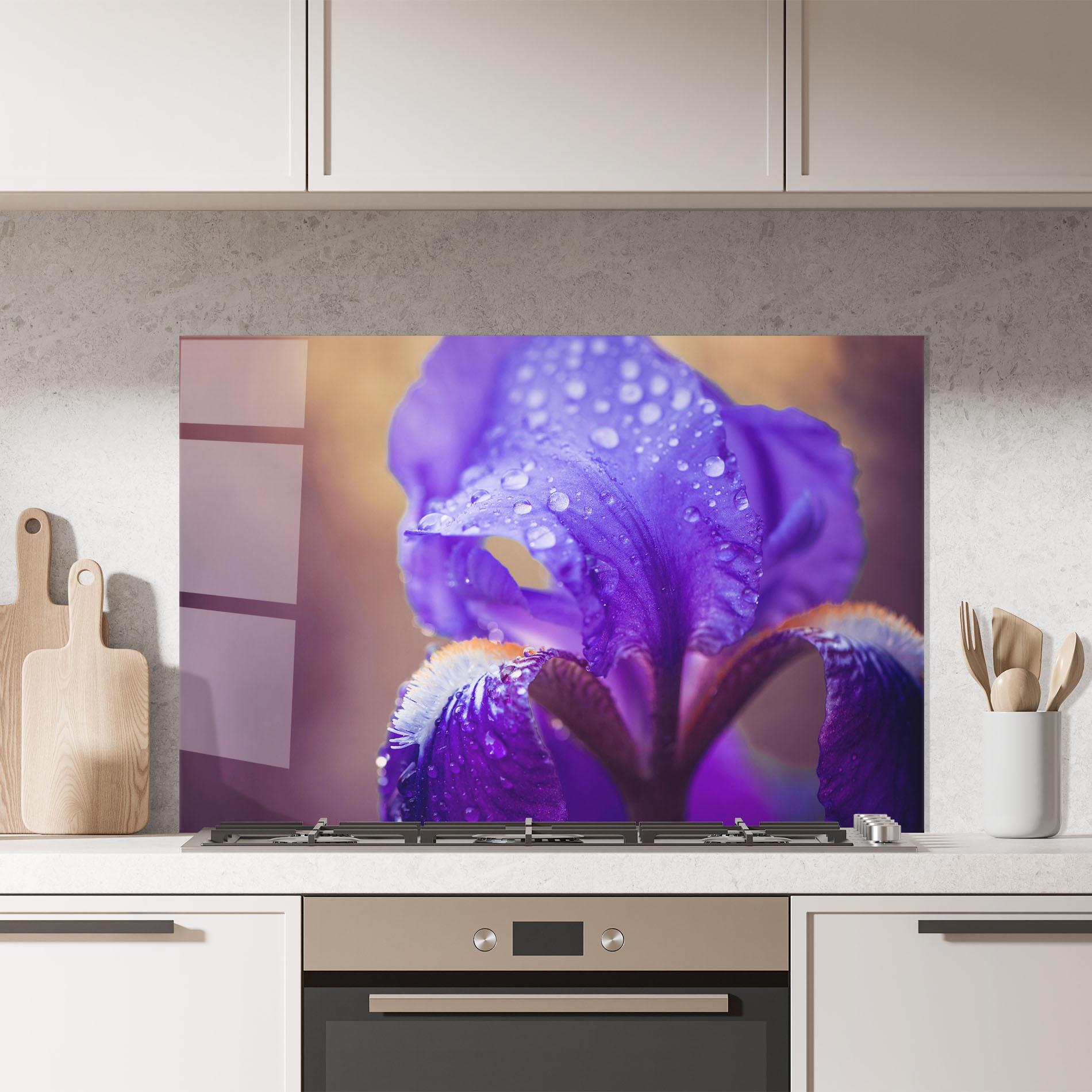 Konyhai üveg hátfal Iris Aftger Rain mockup 7