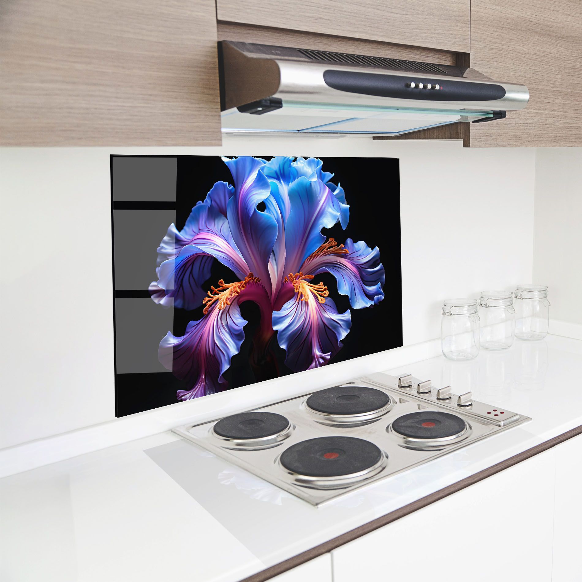 Beautiful Iris On Black mockup 8