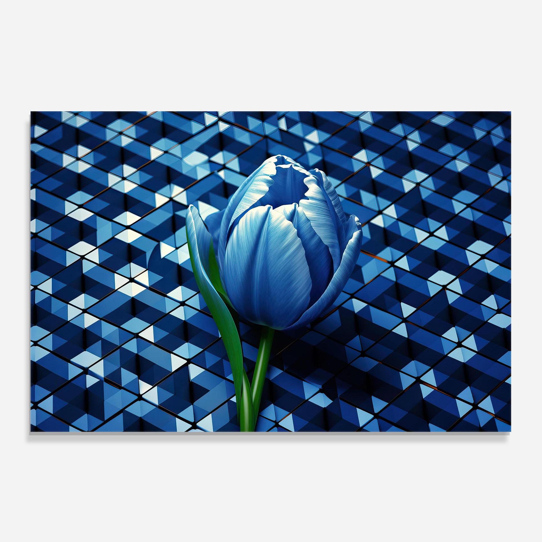 Konyhai üveg hátfal Blue Tulip mockup 0