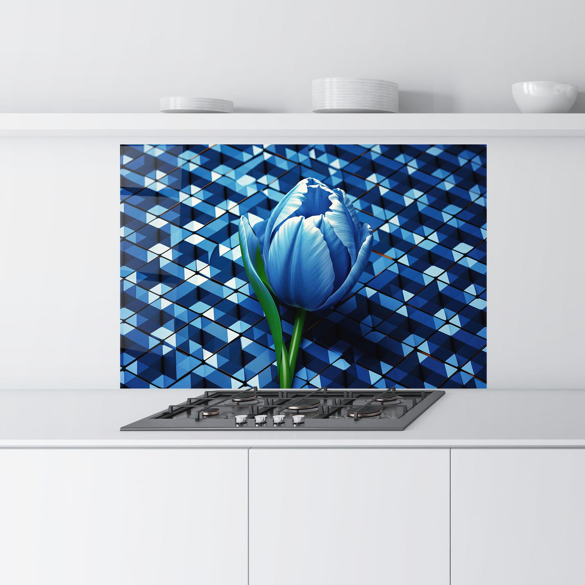 Konyhai üveg hátfal Blue Tulip mockup 9