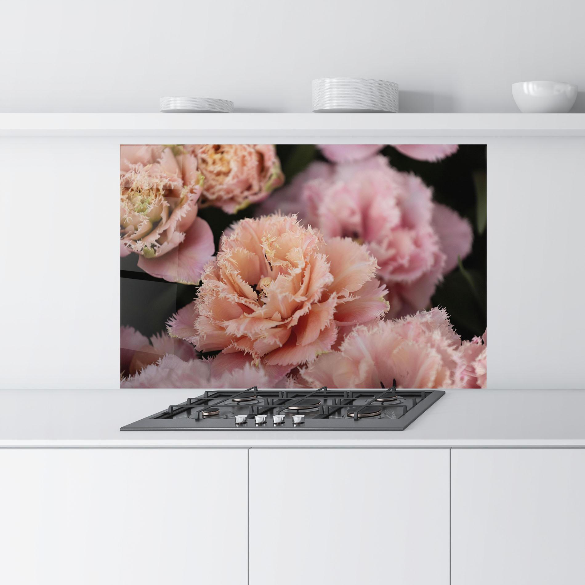 Konyhai üveg hátfal Pastel Fringed Tulips mockup 9