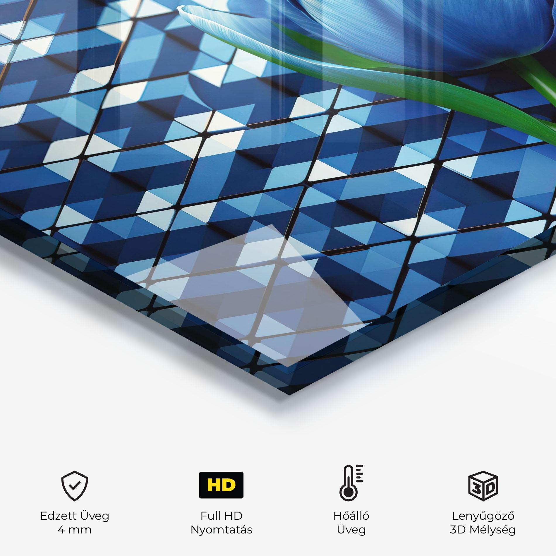 Konyhai üveg hátfal Blue Tulip mockup 2