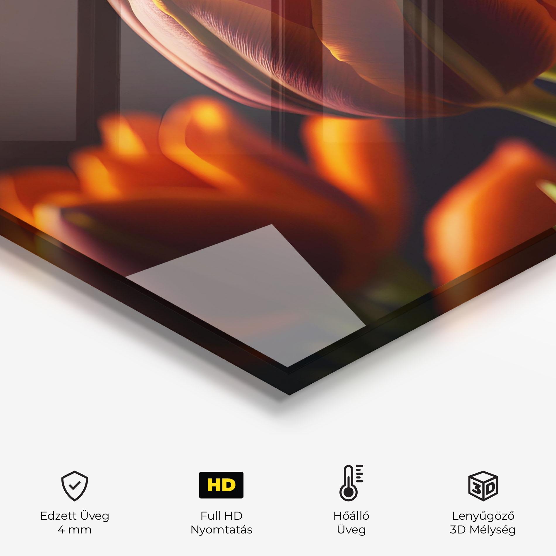 Konyhai üveg hátfal Close Up Orange Tulip mockup 2