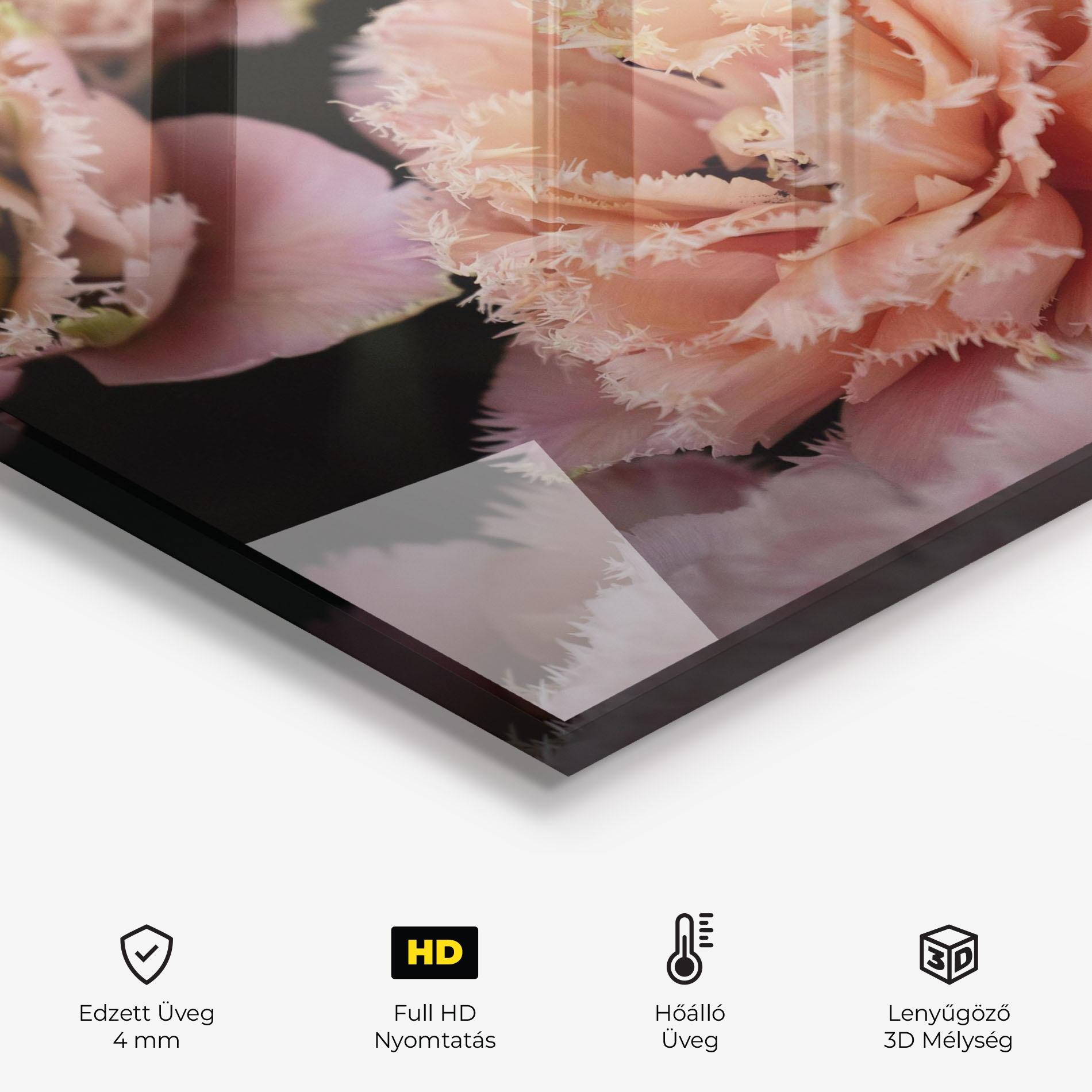 Konyhai üveg hátfal Pastel Fringed Tulips mockup 2