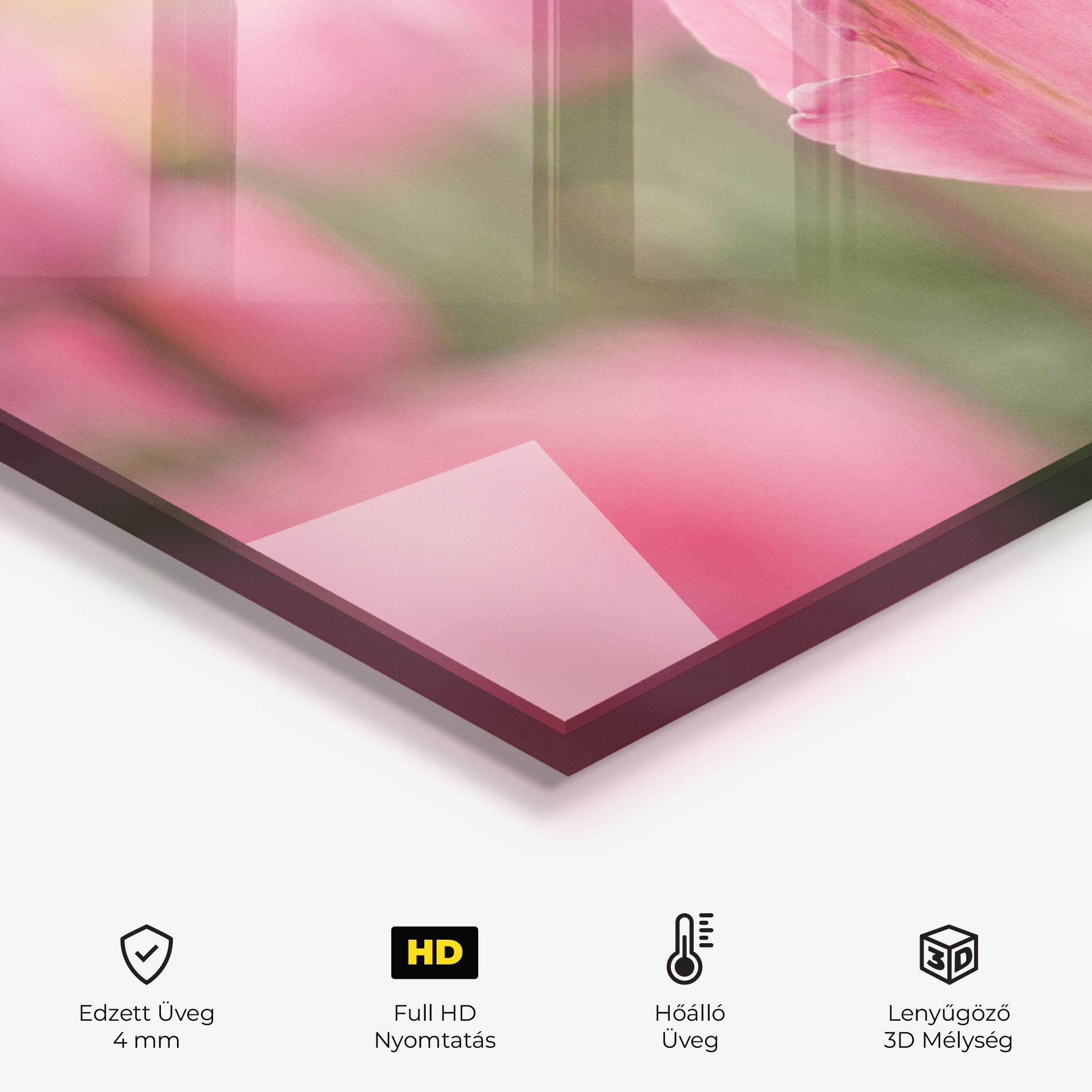 Konyhai üveg hátfal Pastel Tulips In Garden mockup 2