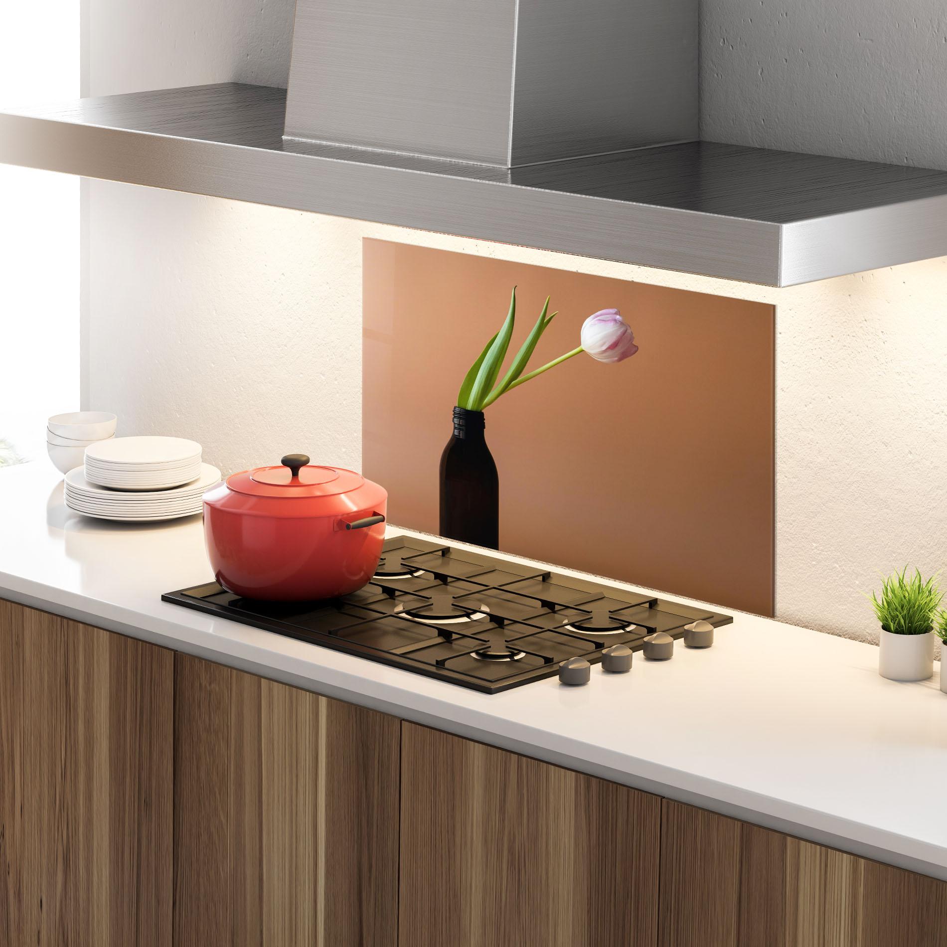 Konyhai üveg hátfal One Pink Tulip mockup 4