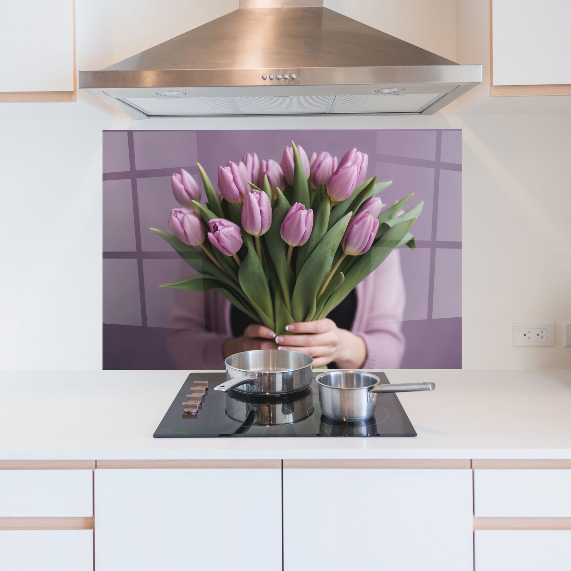 Holding Pink Tulips mockup 5