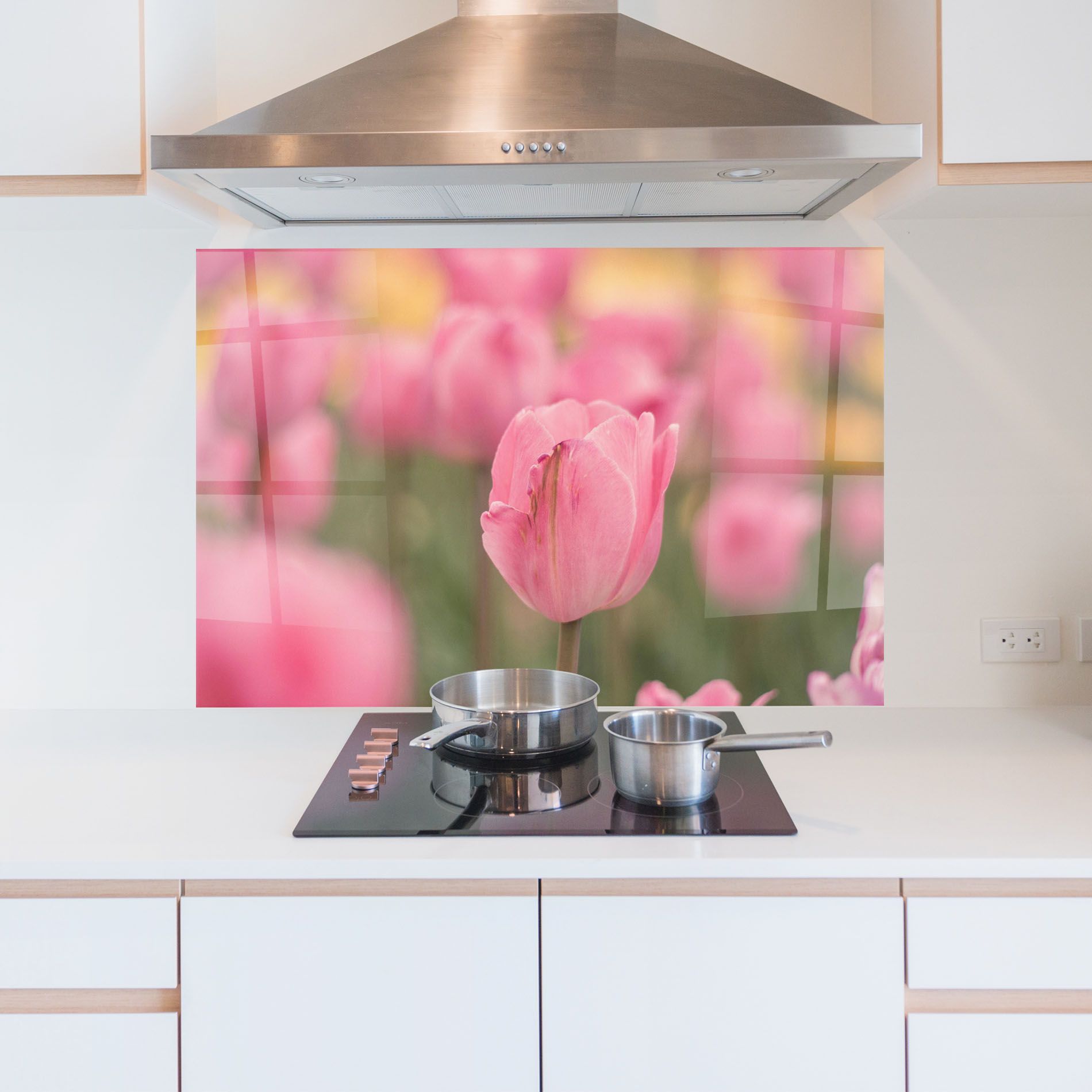 Pastel Tulips In Garden mockup 5