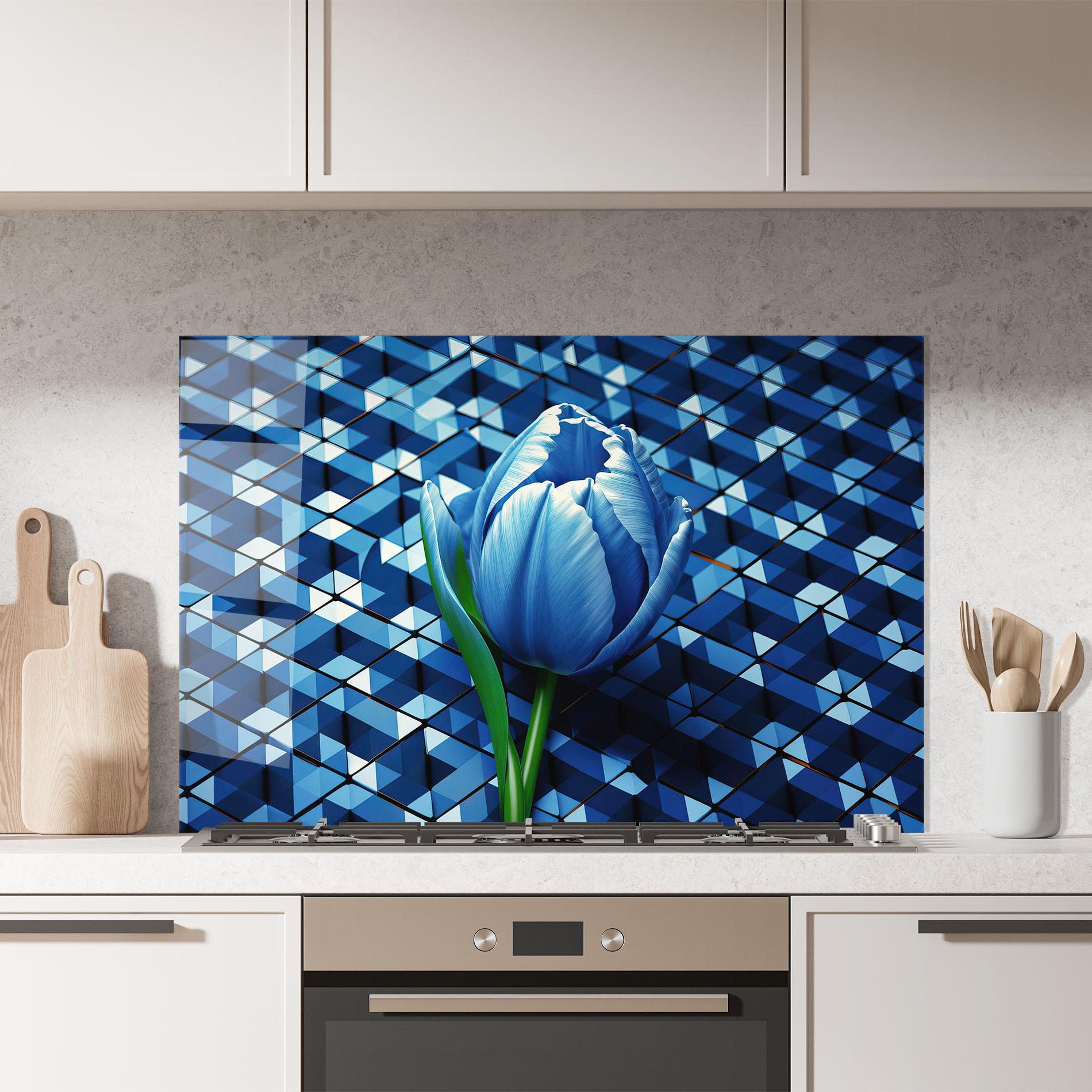 Konyhai üveg hátfal Blue Tulip mockup 7