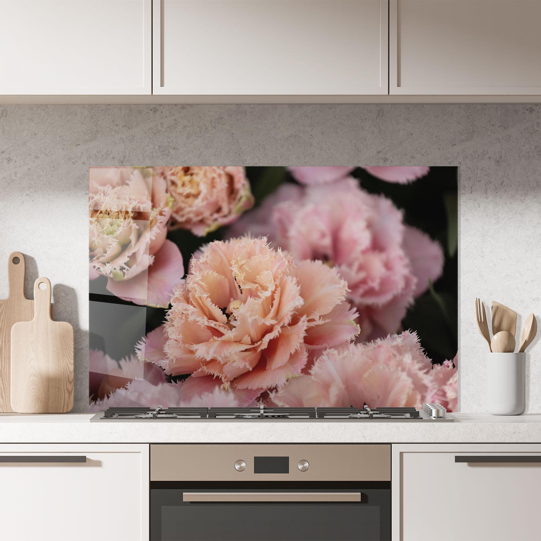 Konyhai üveg hátfal Pastel Fringed Tulips mockup 7