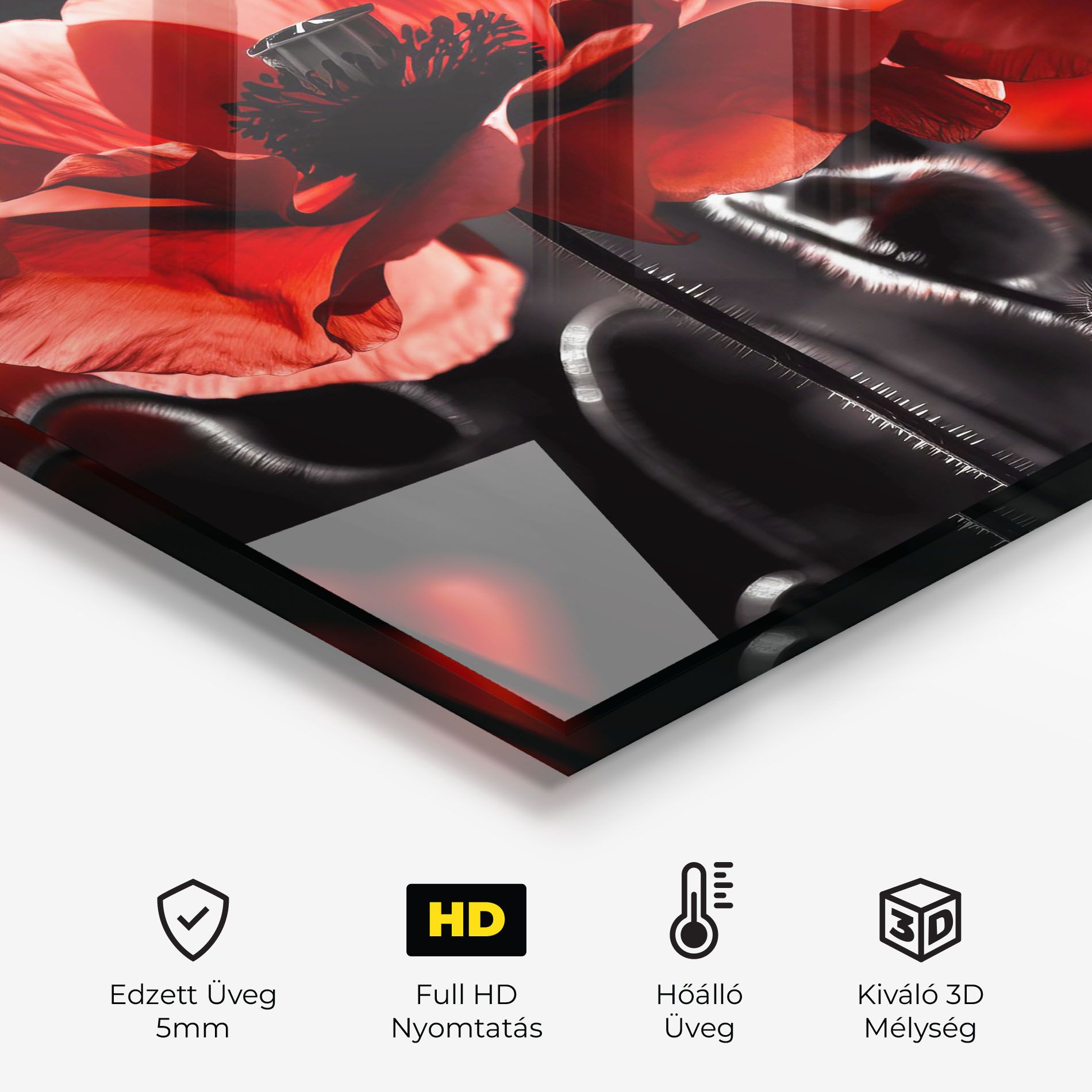 Light Red Poppy On Black mockup 2