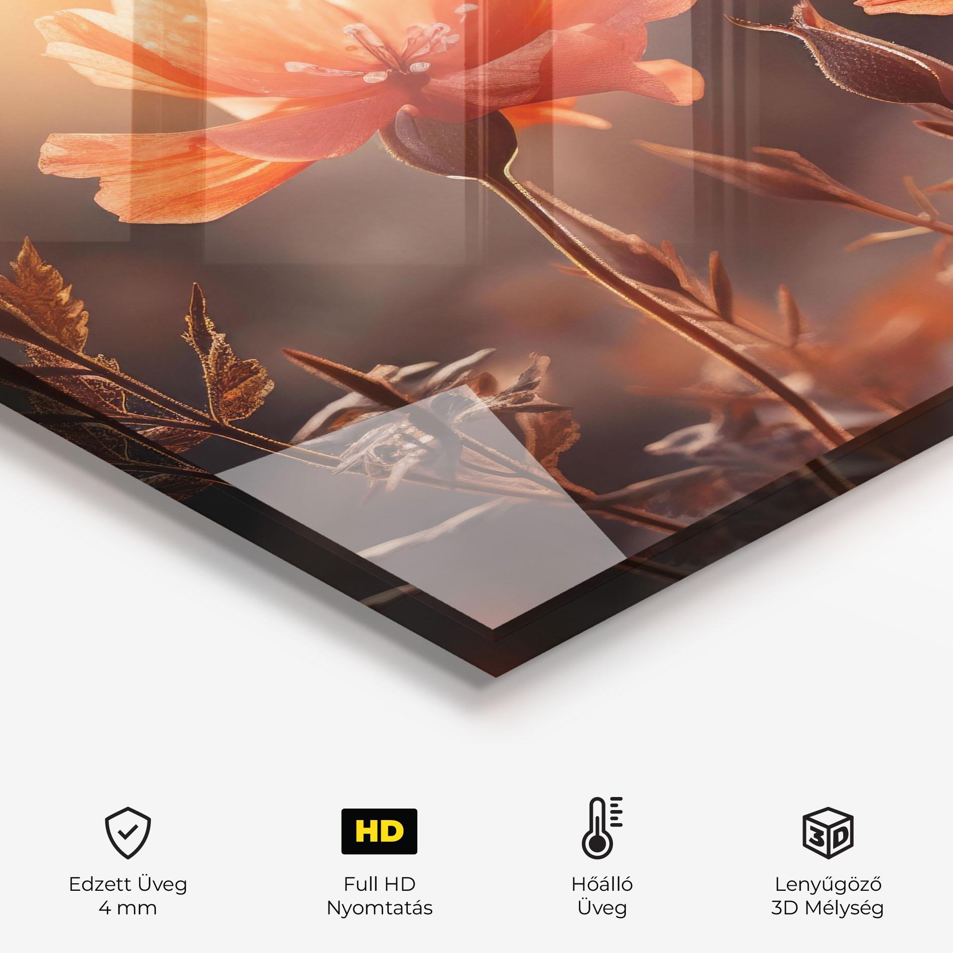 Konyhai üveg hátfal Orange Small Poppy mockup 2