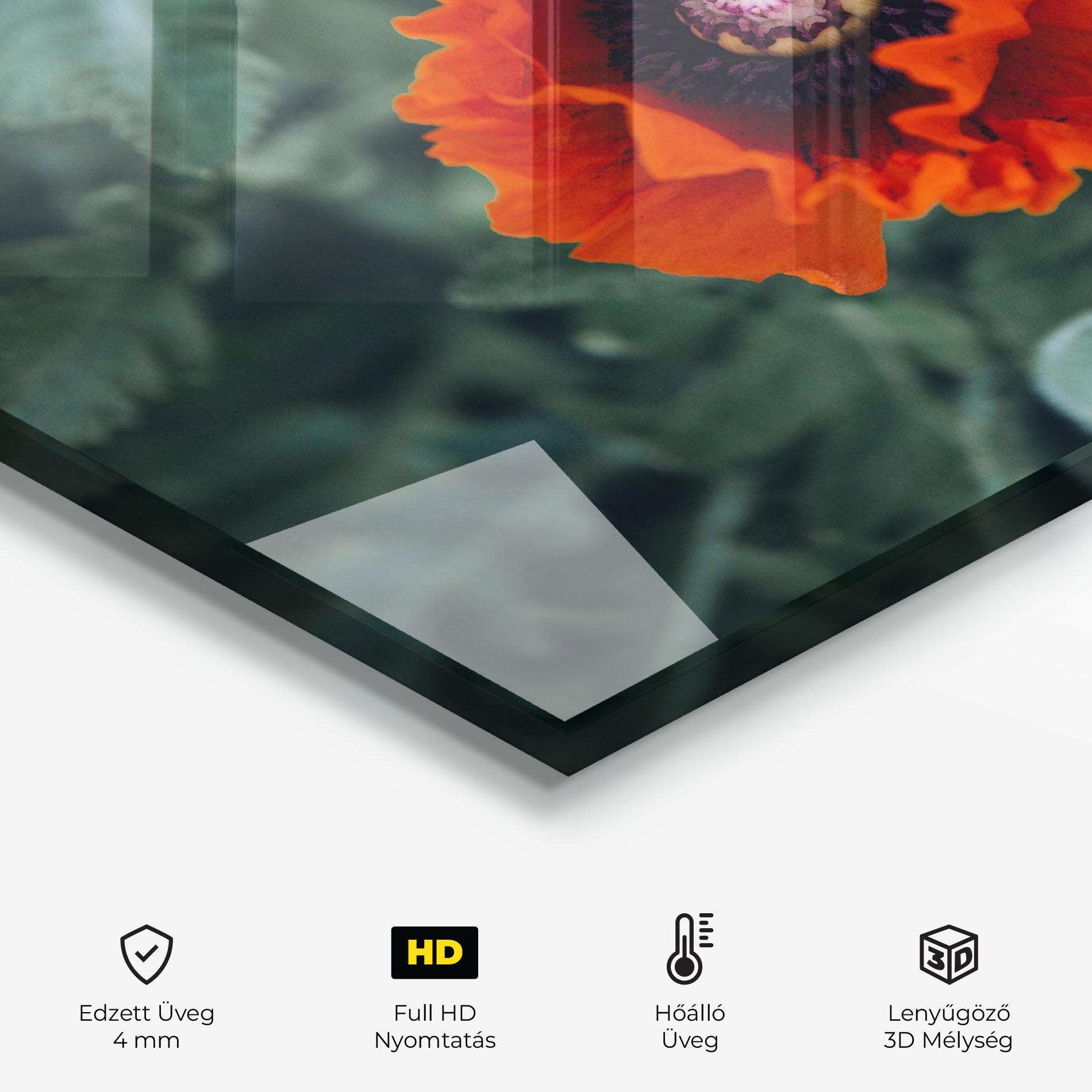 Konyhai üveg hátfal Poppy From The Garden mockup 2