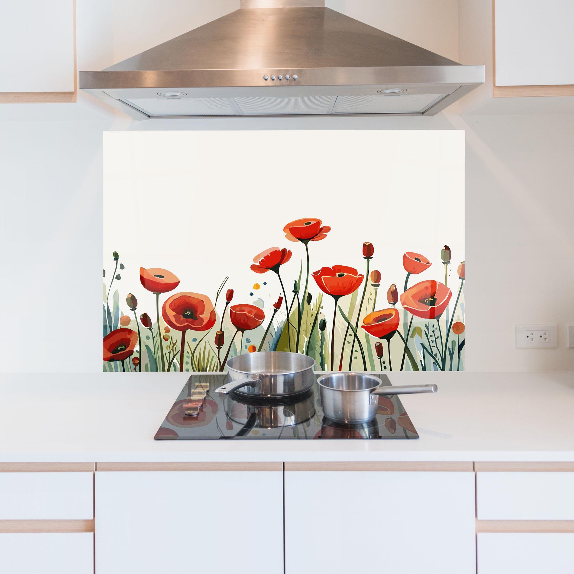 Konyhai üveg hátfal Minimalist Poppy mockup 5