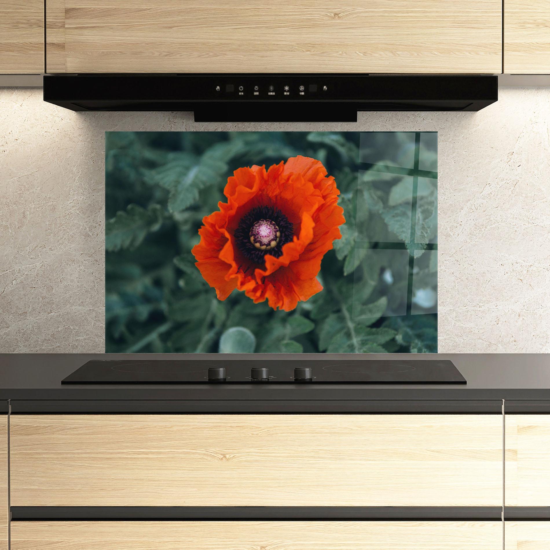Konyhai üveg hátfal Poppy From The Garden mockup 3