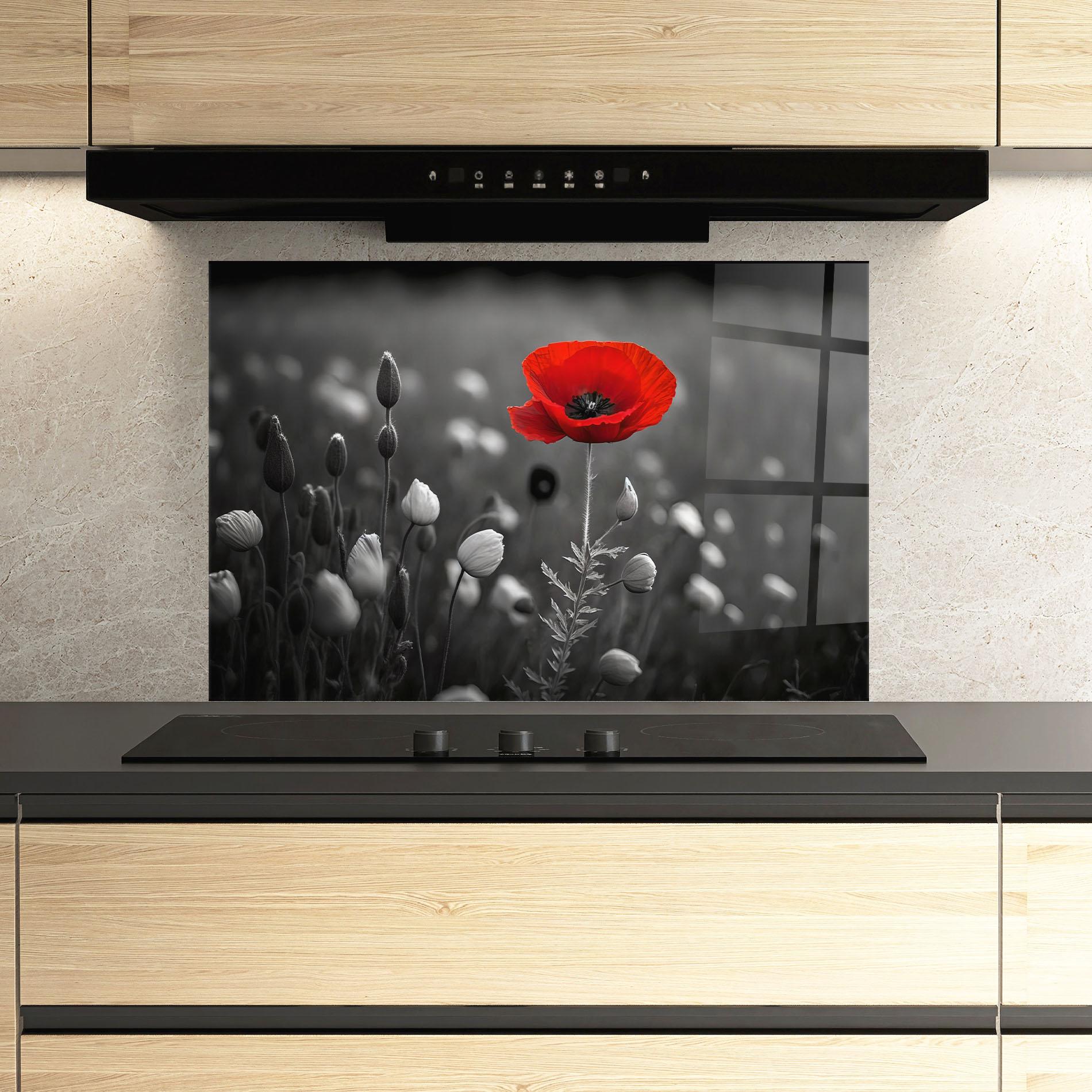 Konyhai üveg hátfal Special Red Poppy mockup 3
