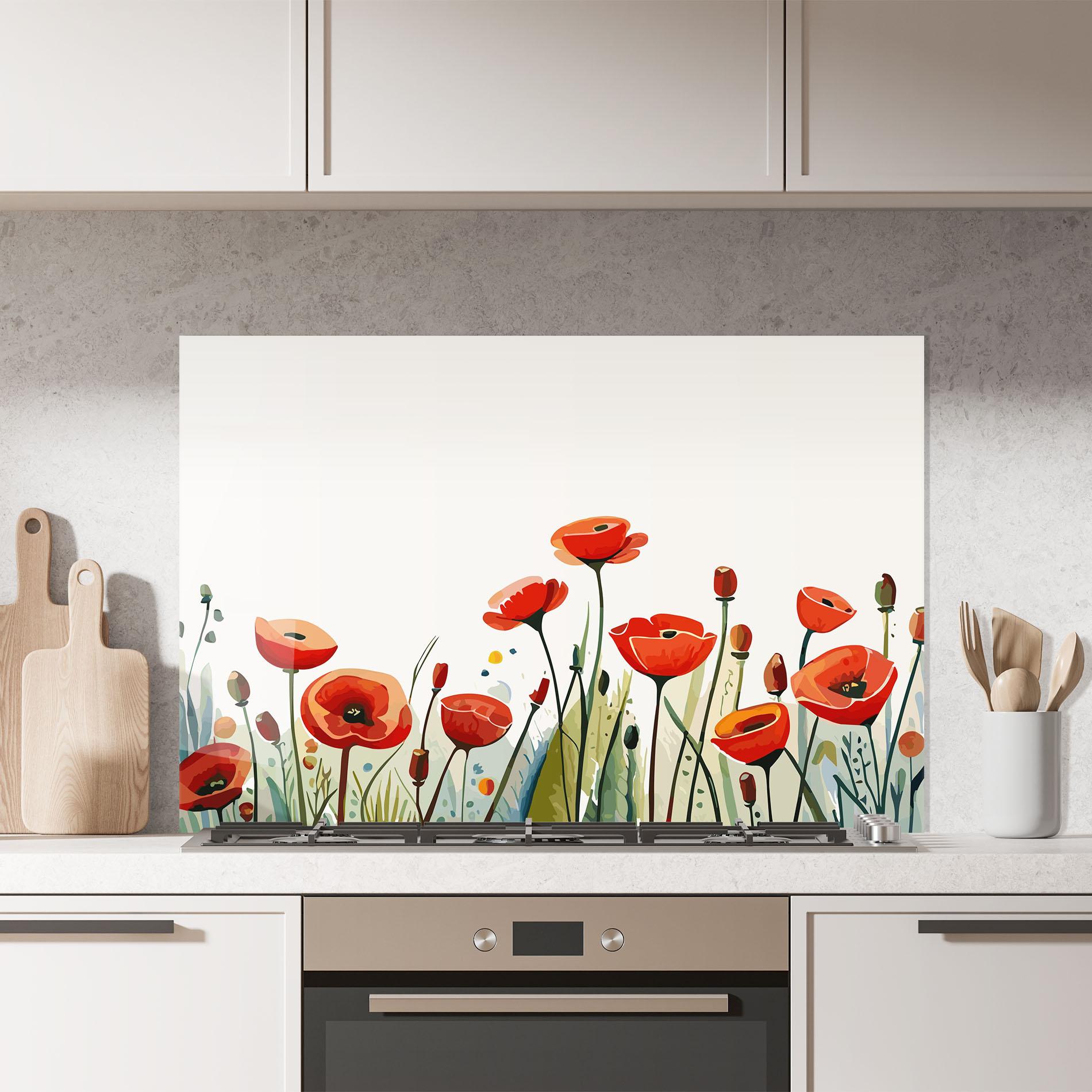 Konyhai üveg hátfal Minimalist Poppy mockup 7