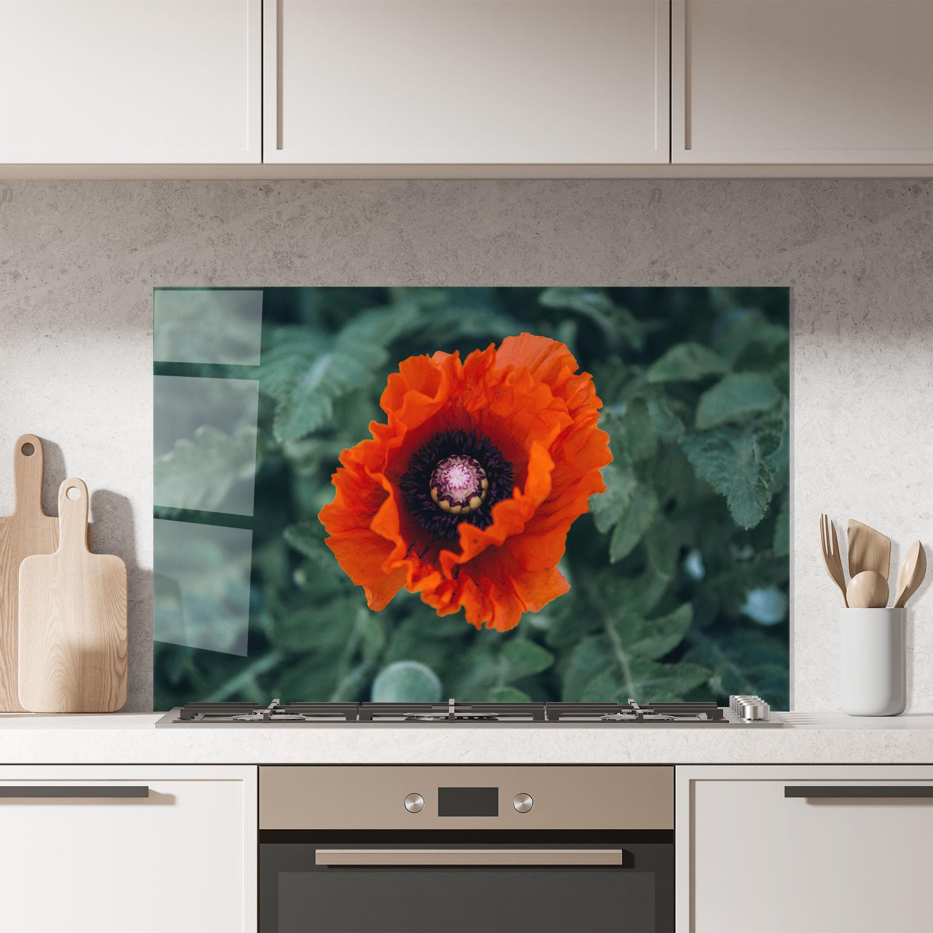 Konyhai üveg hátfal Poppy From The Garden mockup 7