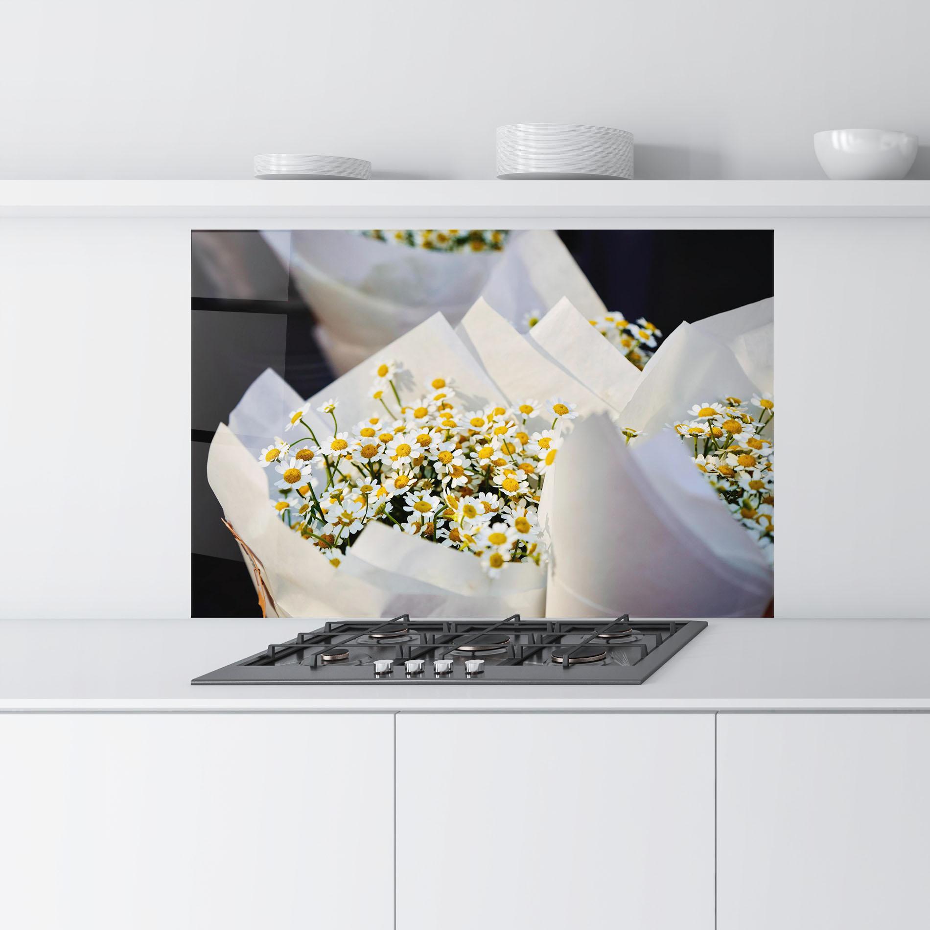 Konyhai üveg hátfal Daisy Bouquet mockup 9