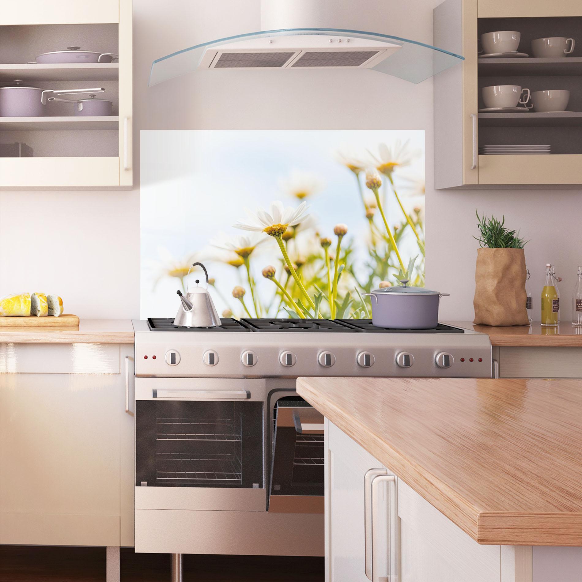 Konyhai üveg hátfal Dreamy Daisy mockup 1