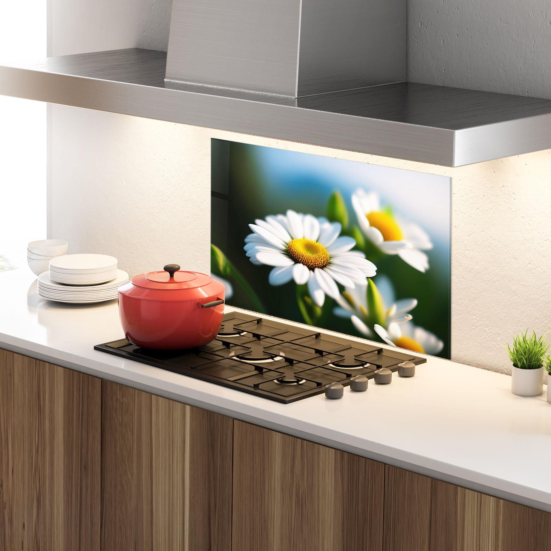 Konyhai üveg hátfal Daisy In The Sun mockup 4