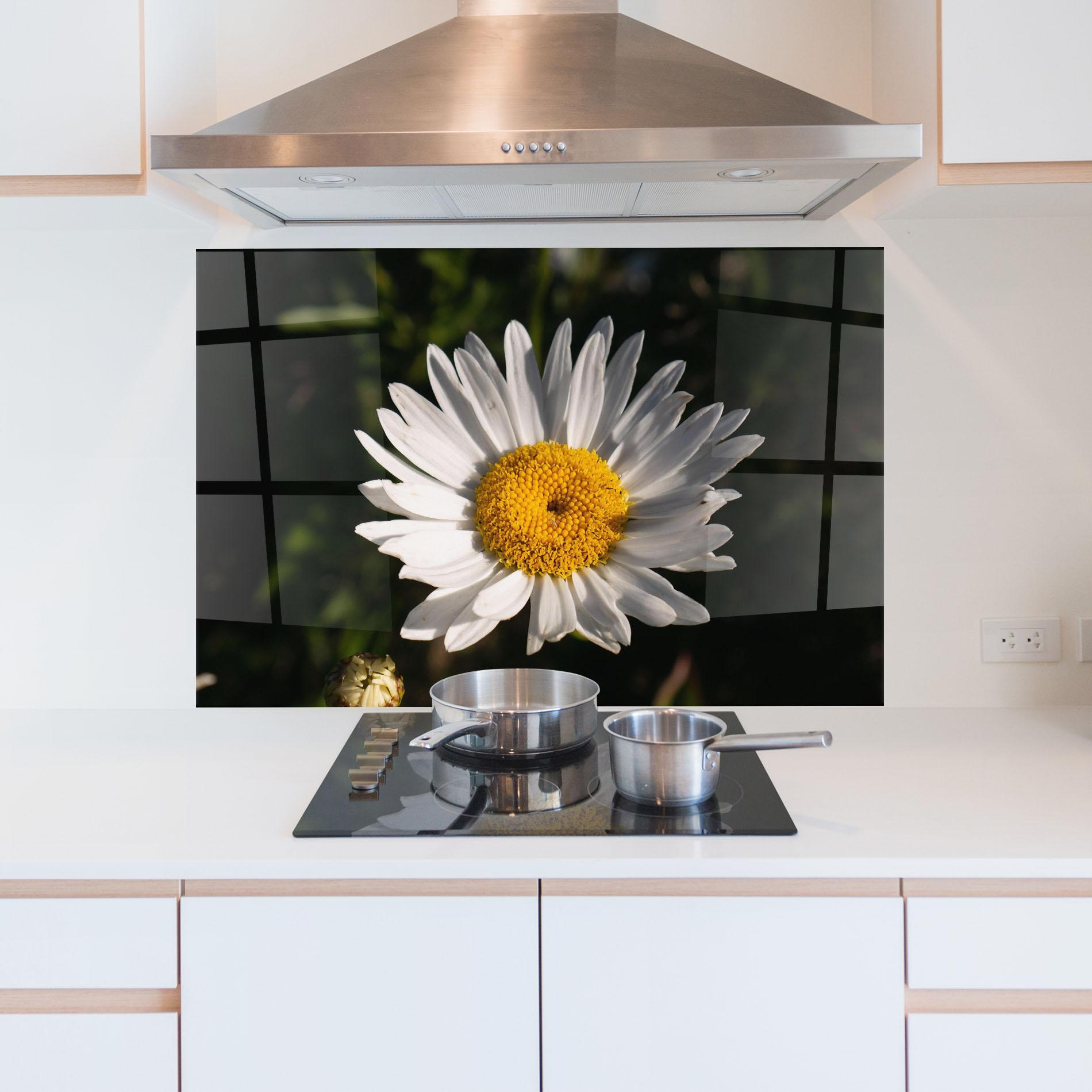 Konyhai üveg hátfal Daisy Enjoying The Sun mockup 5
