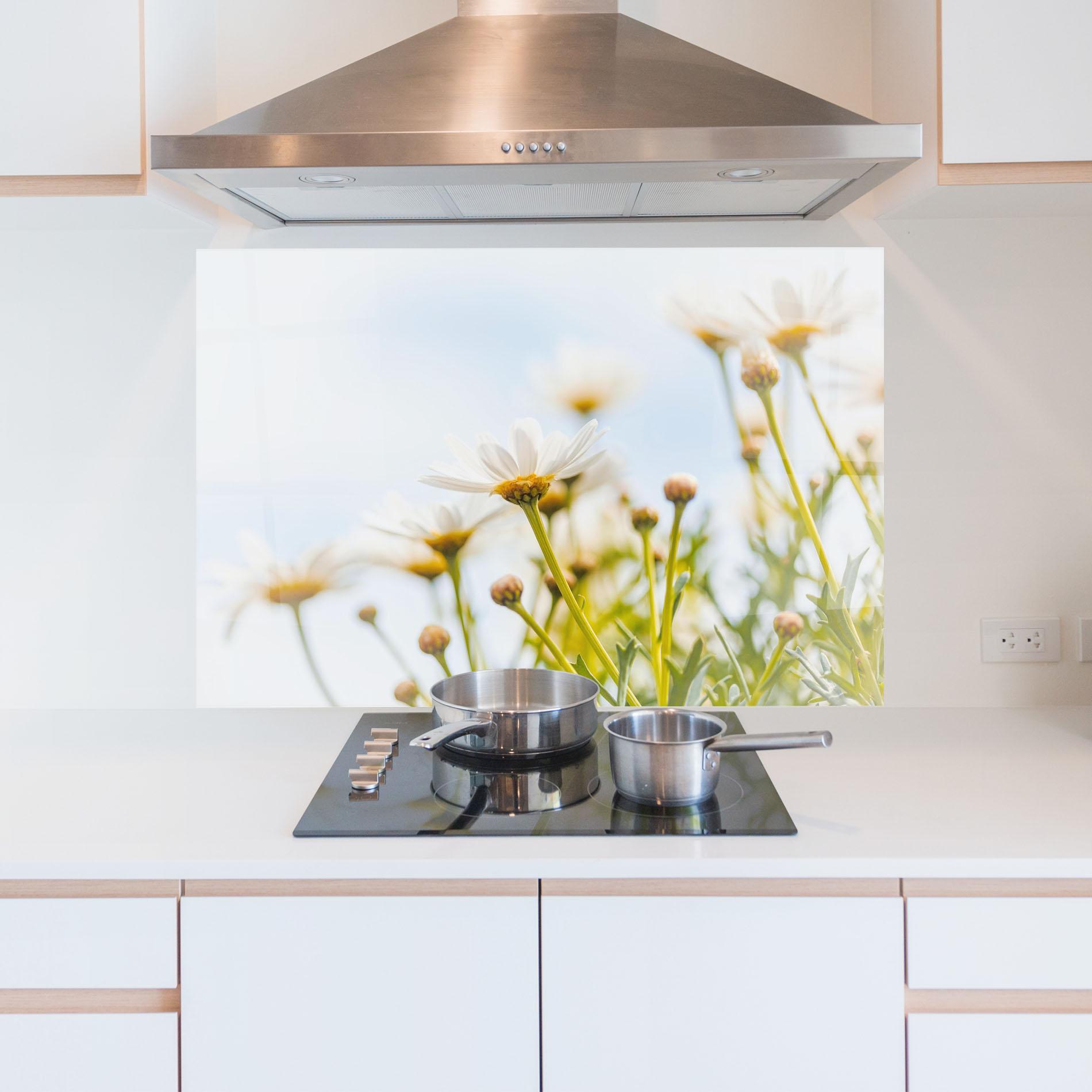 Konyhai üveg hátfal Dreamy Daisy mockup 5