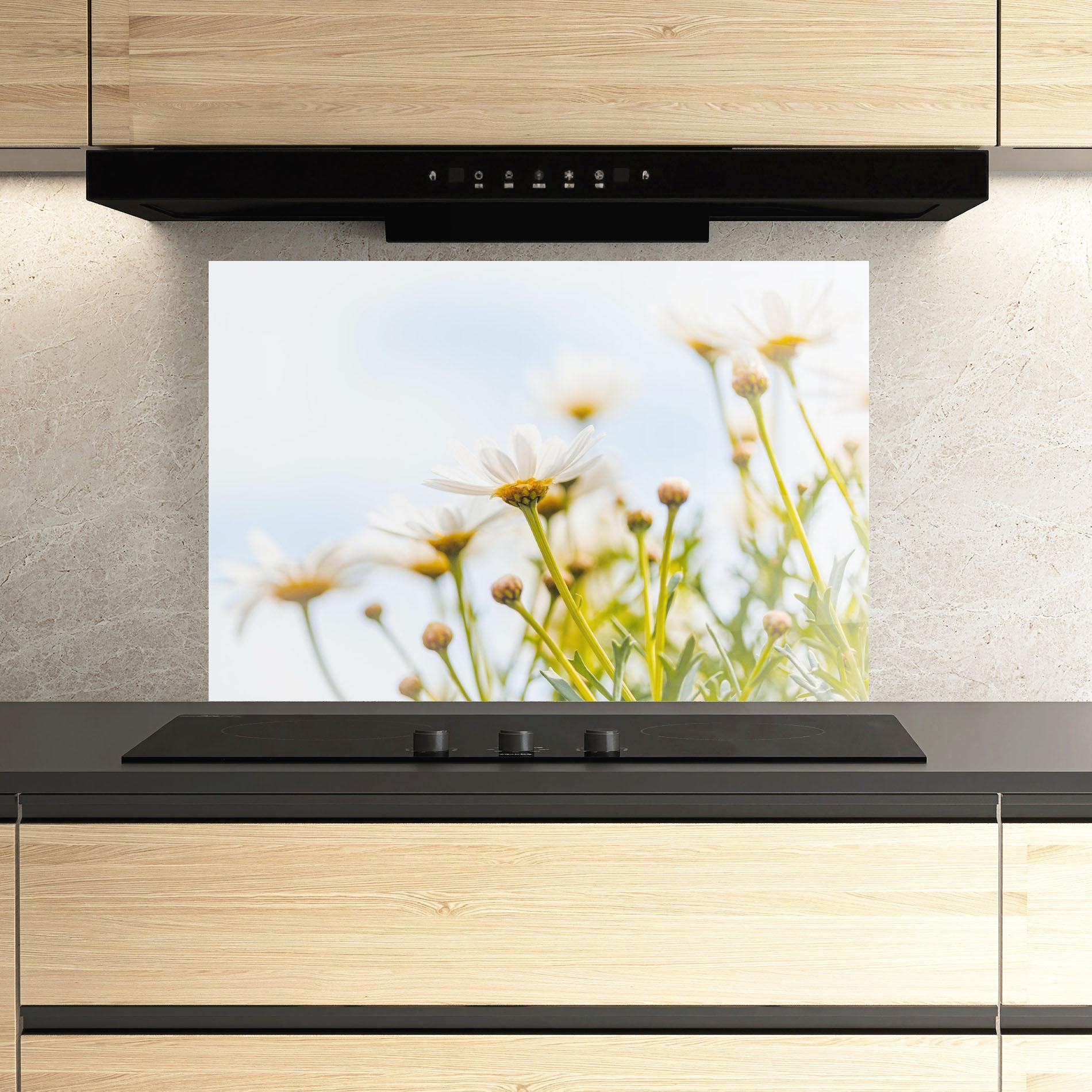 Konyhai üveg hátfal Dreamy Daisy mockup 3