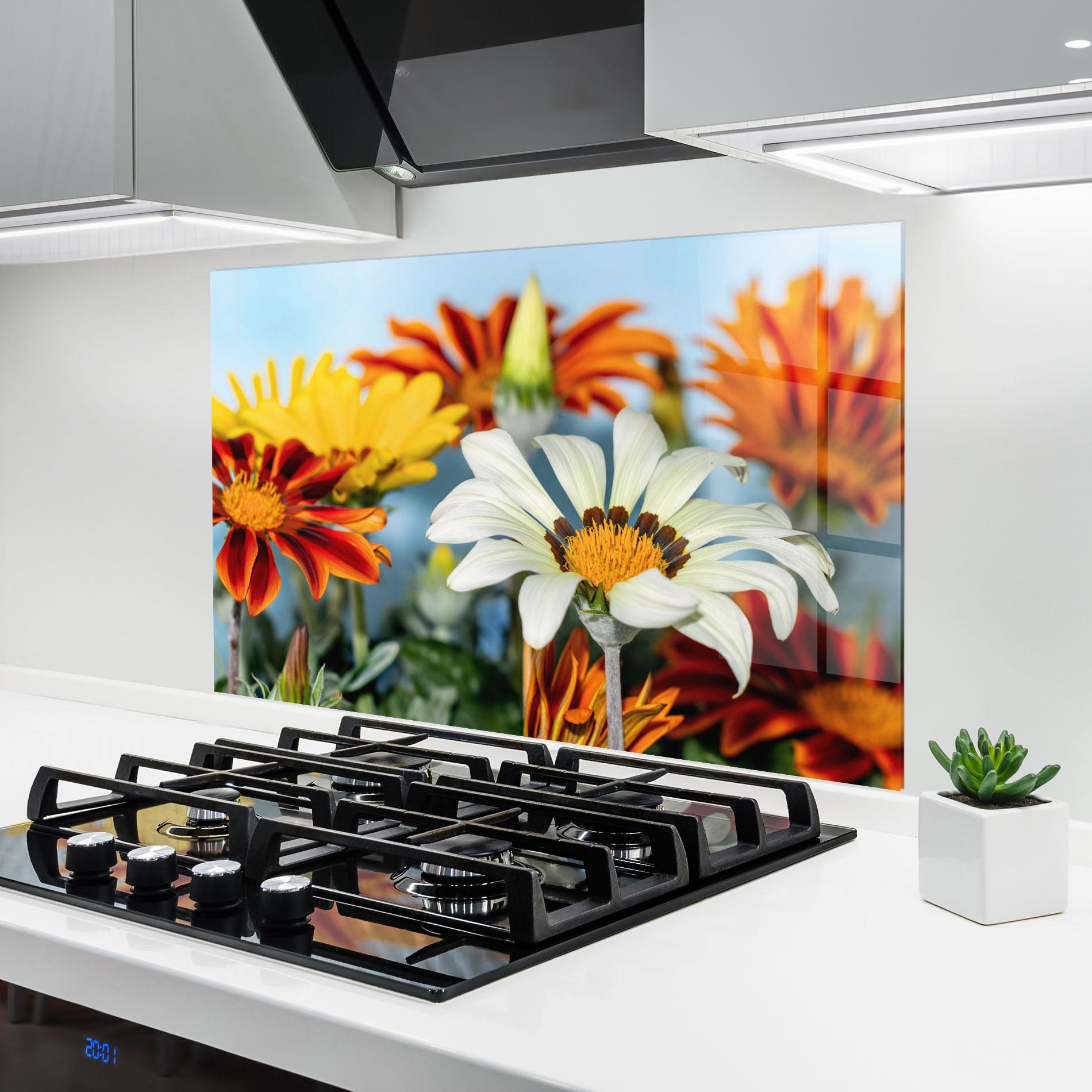 Konyhai üveg hátfal Color Mix Daisy mockup 6