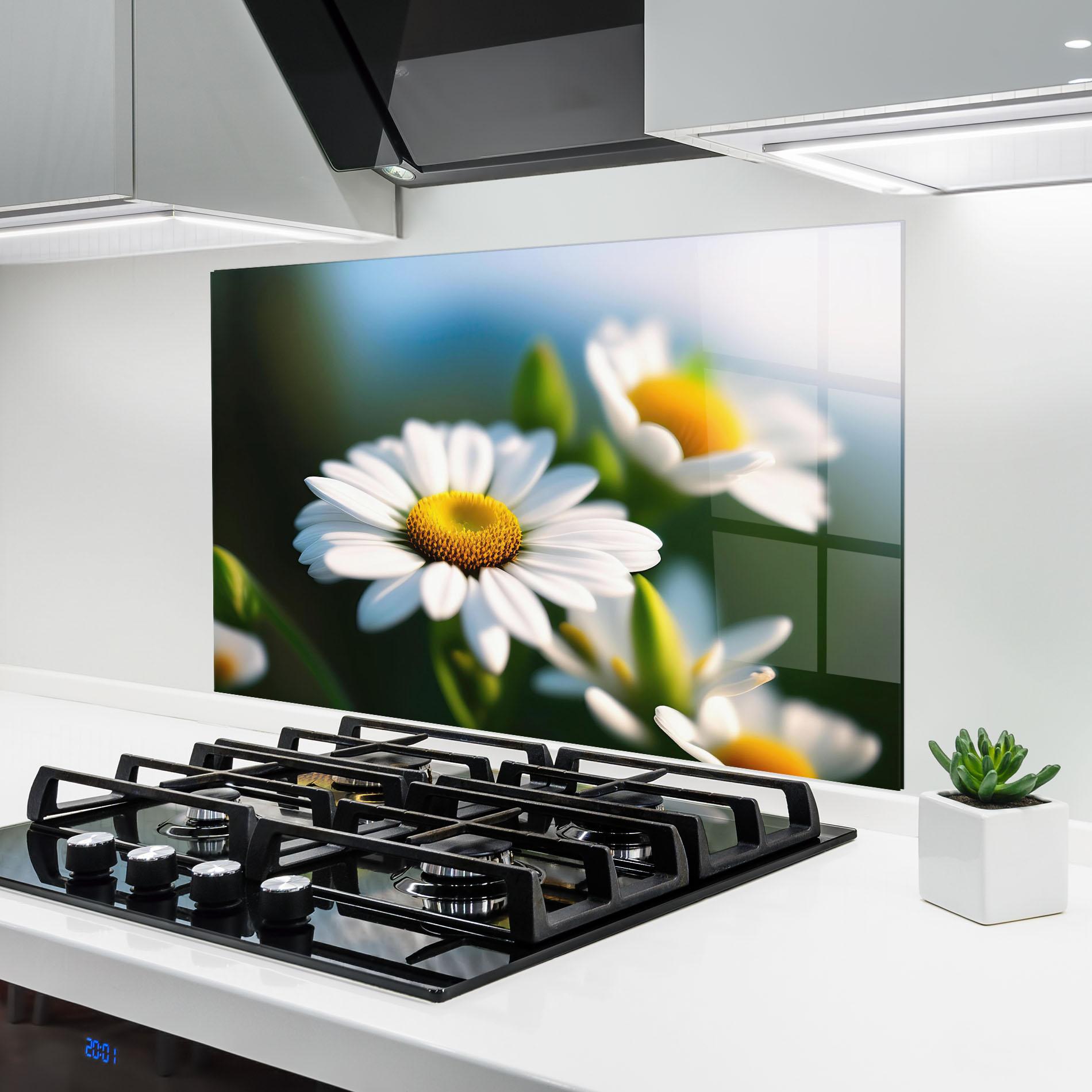 Konyhai üveg hátfal Daisy In The Sun mockup 6