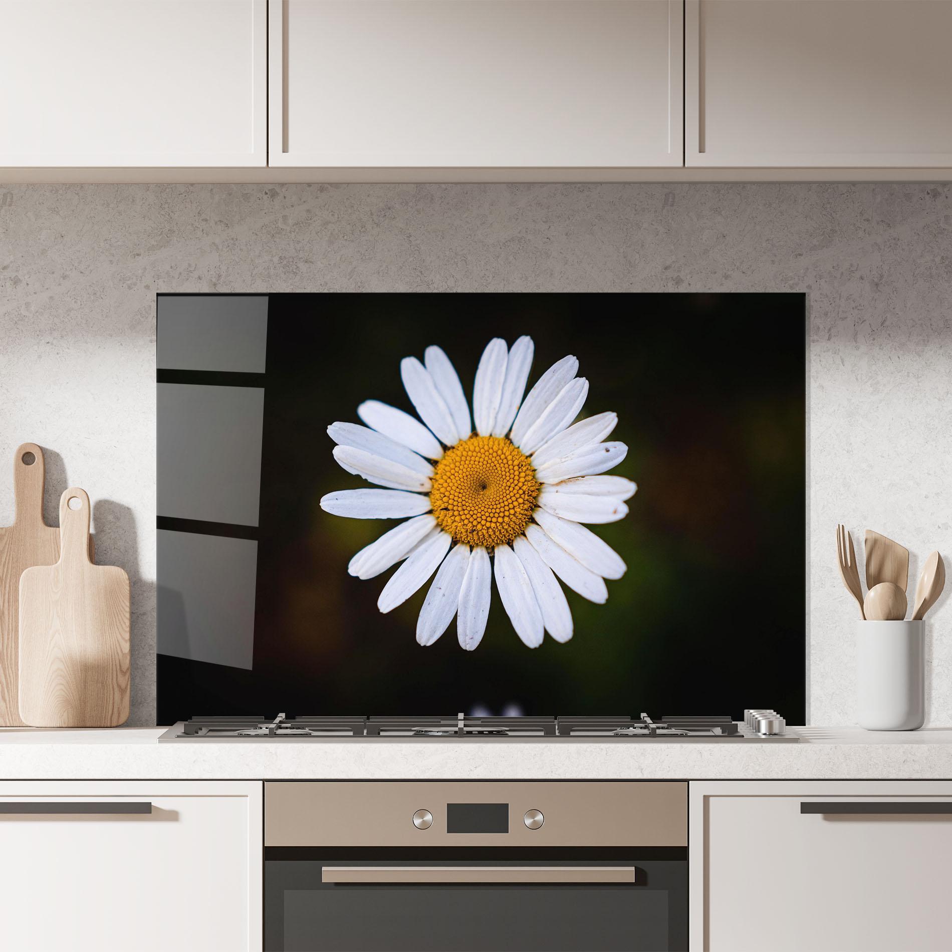 Konyhai üveg hátfal Big Yellow Center Daisy mockup 7