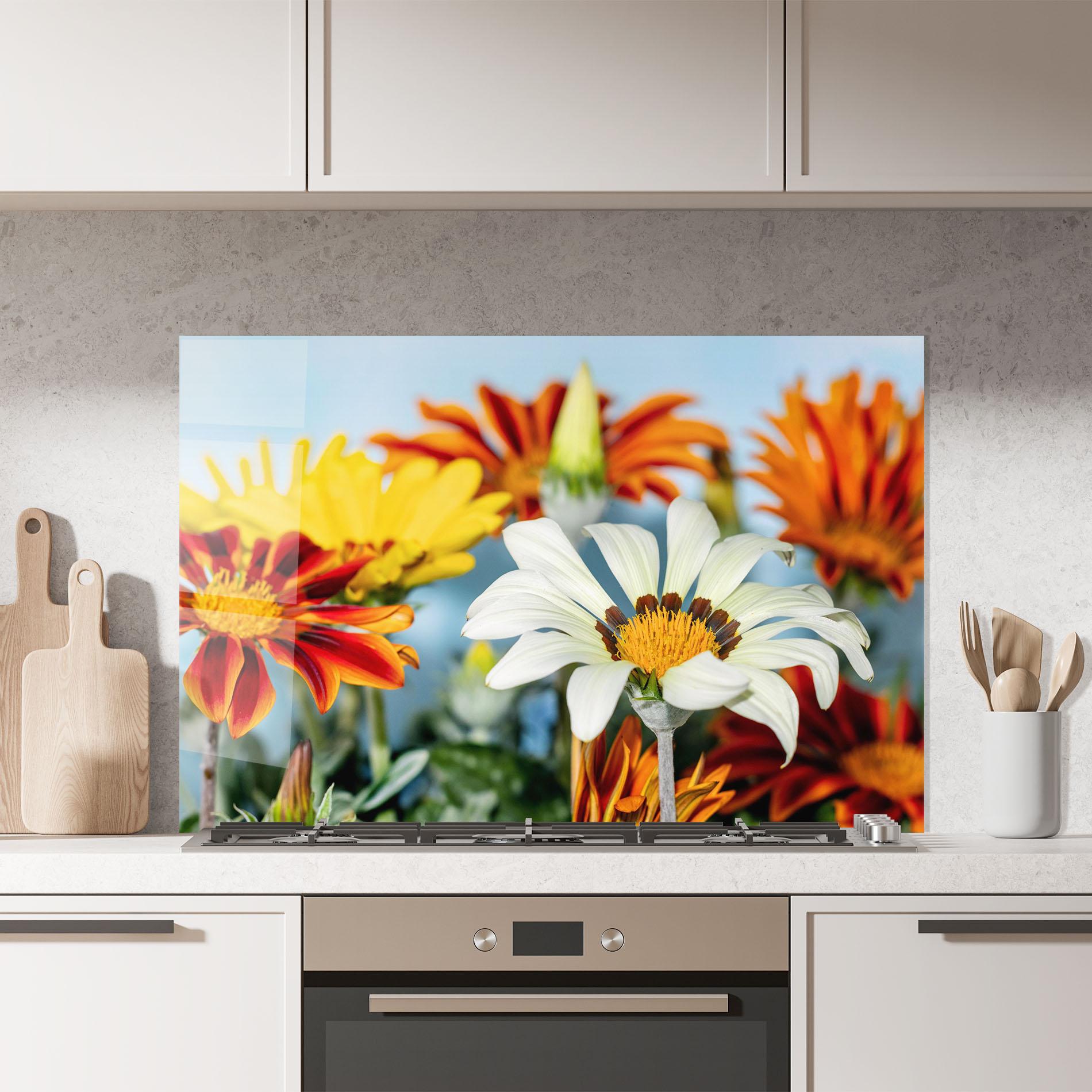 Konyhai üveg hátfal Color Mix Daisy mockup 7