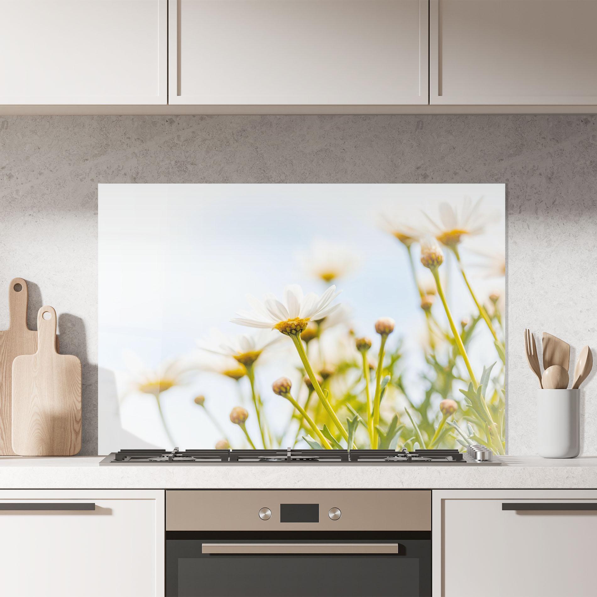 Konyhai üveg hátfal Dreamy Daisy mockup 7