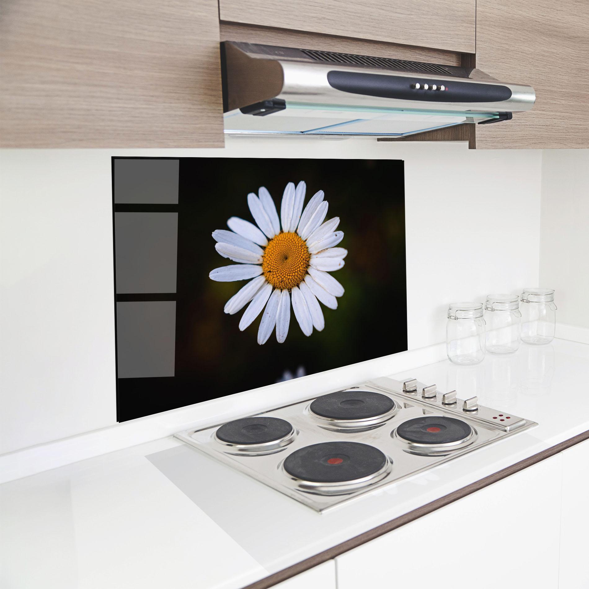 Konyhai üveg hátfal Big Yellow Center Daisy mockup 8