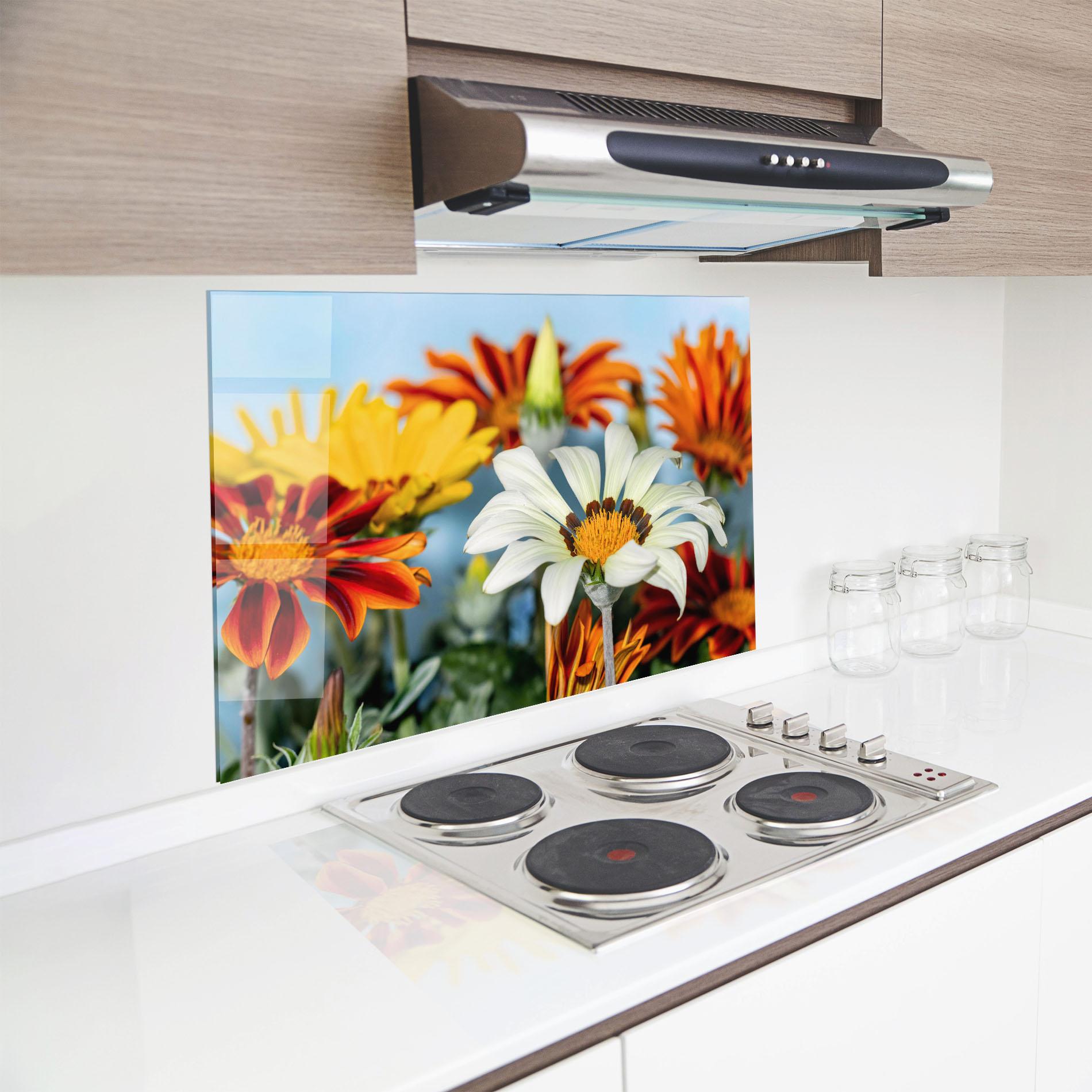 Konyhai üveg hátfal Color Mix Daisy mockup 8