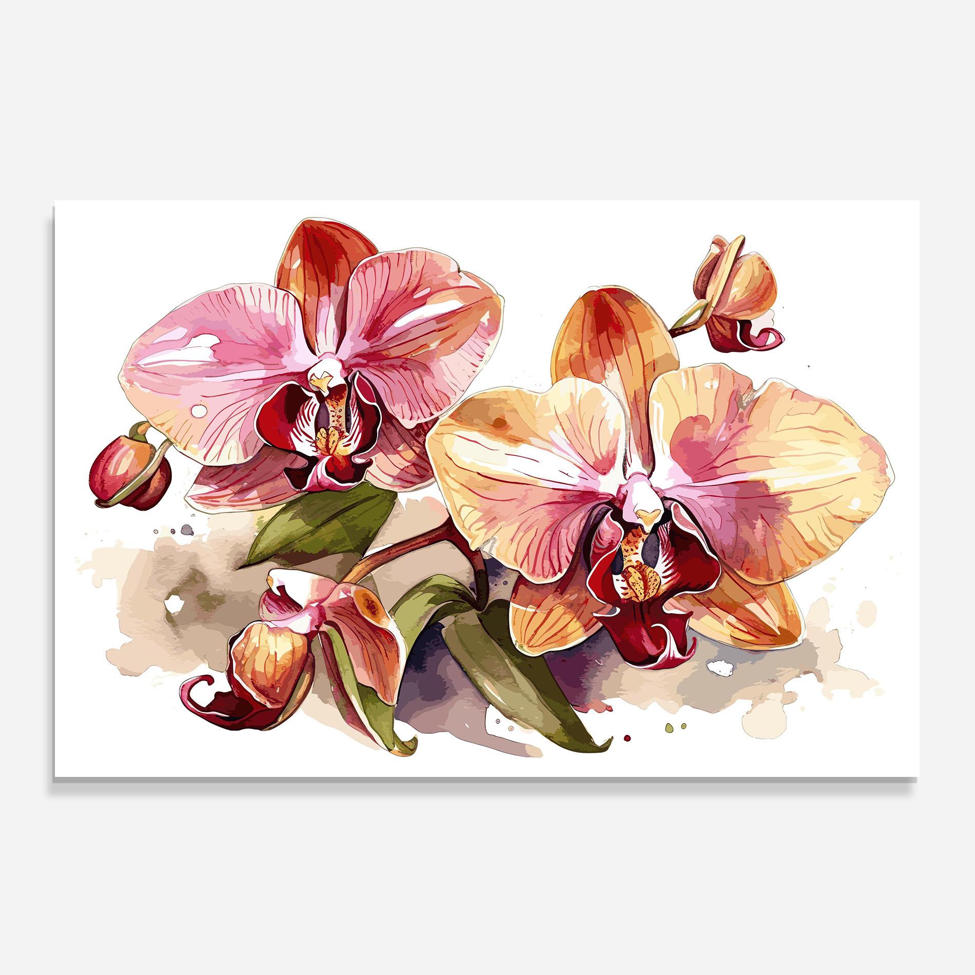 Konyhai üveg hátfal Beautiful Orchids Art mockup 0