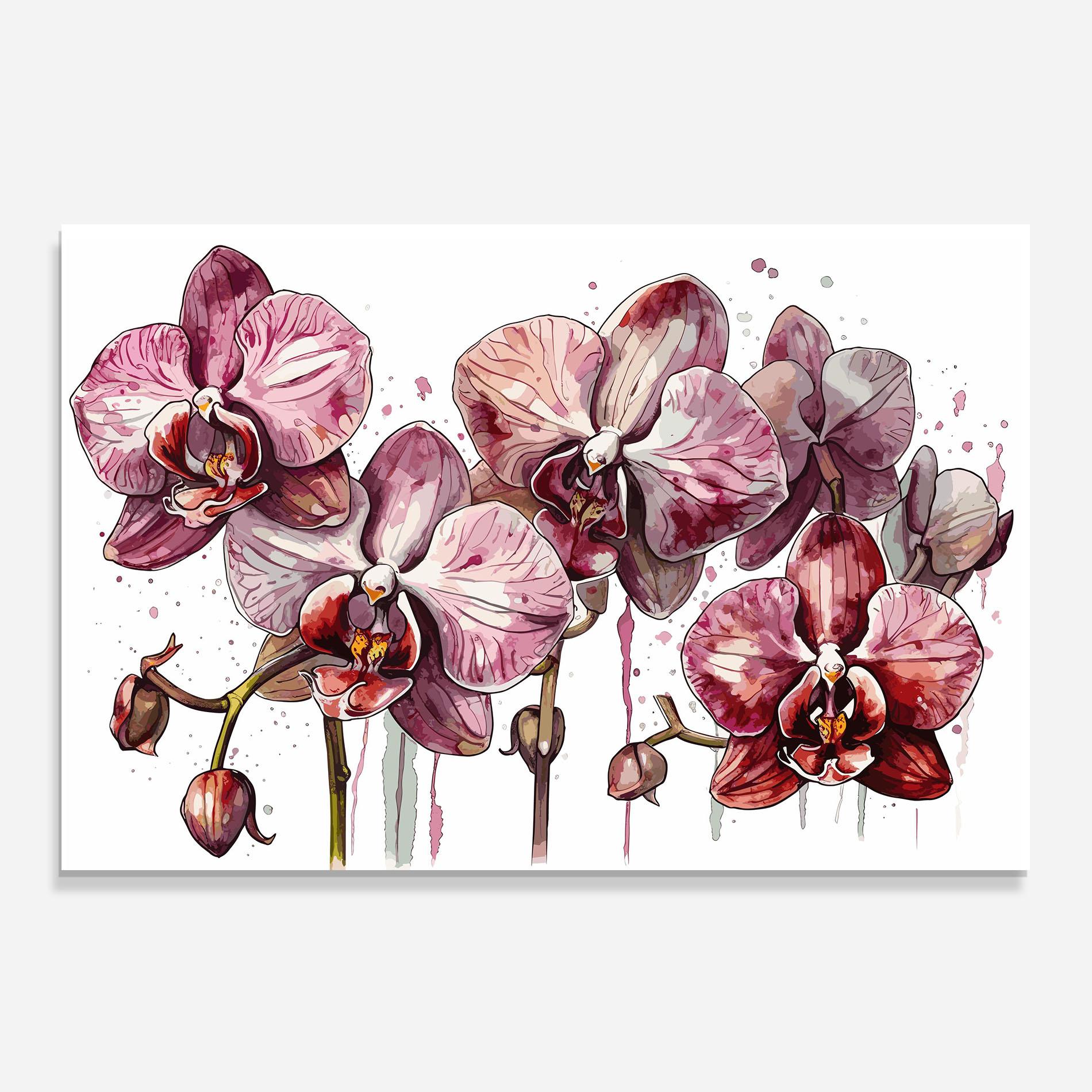 Konyhai üveg hátfal Orchid Art mockup 0