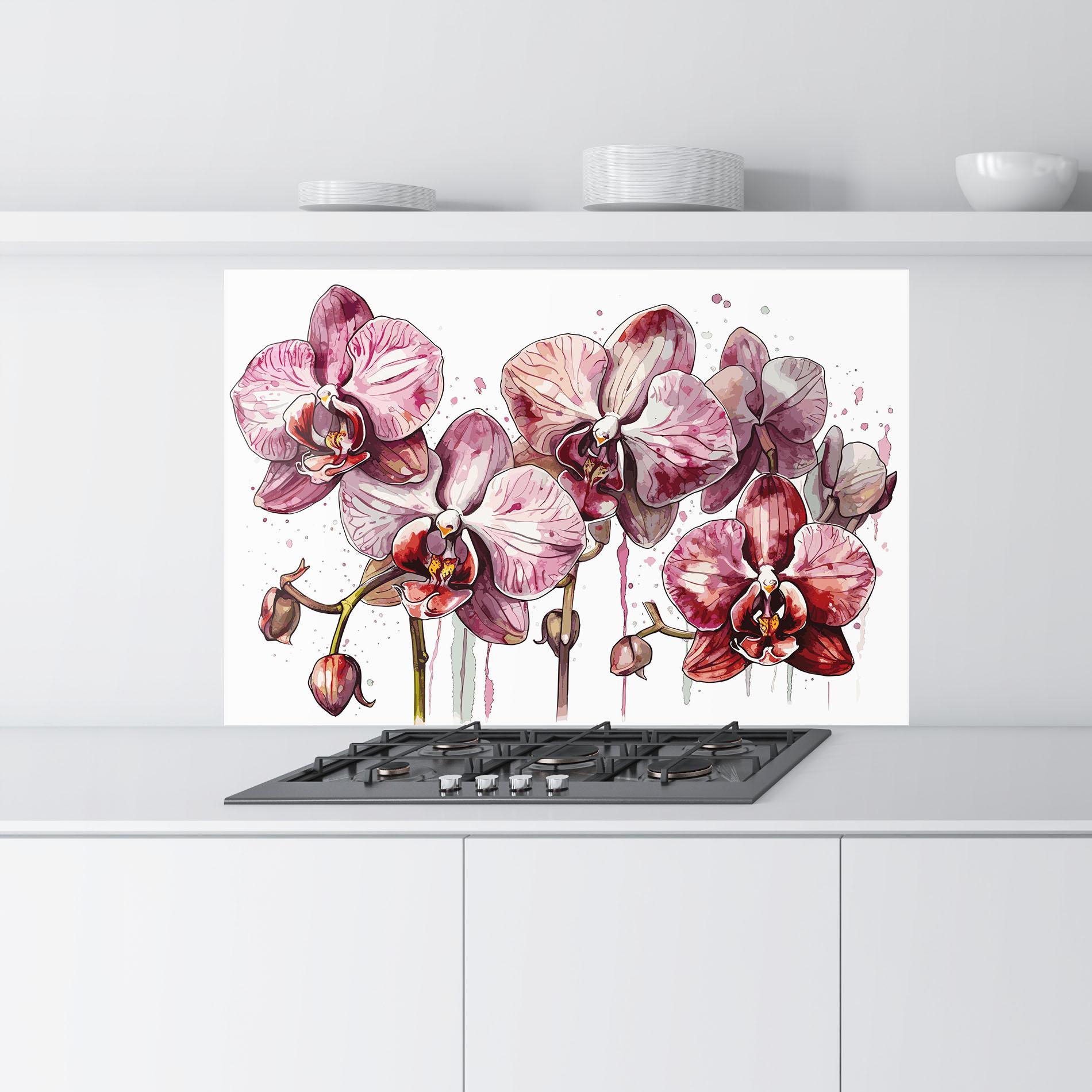 Konyhai üveg hátfal Orchid Art mockup 9