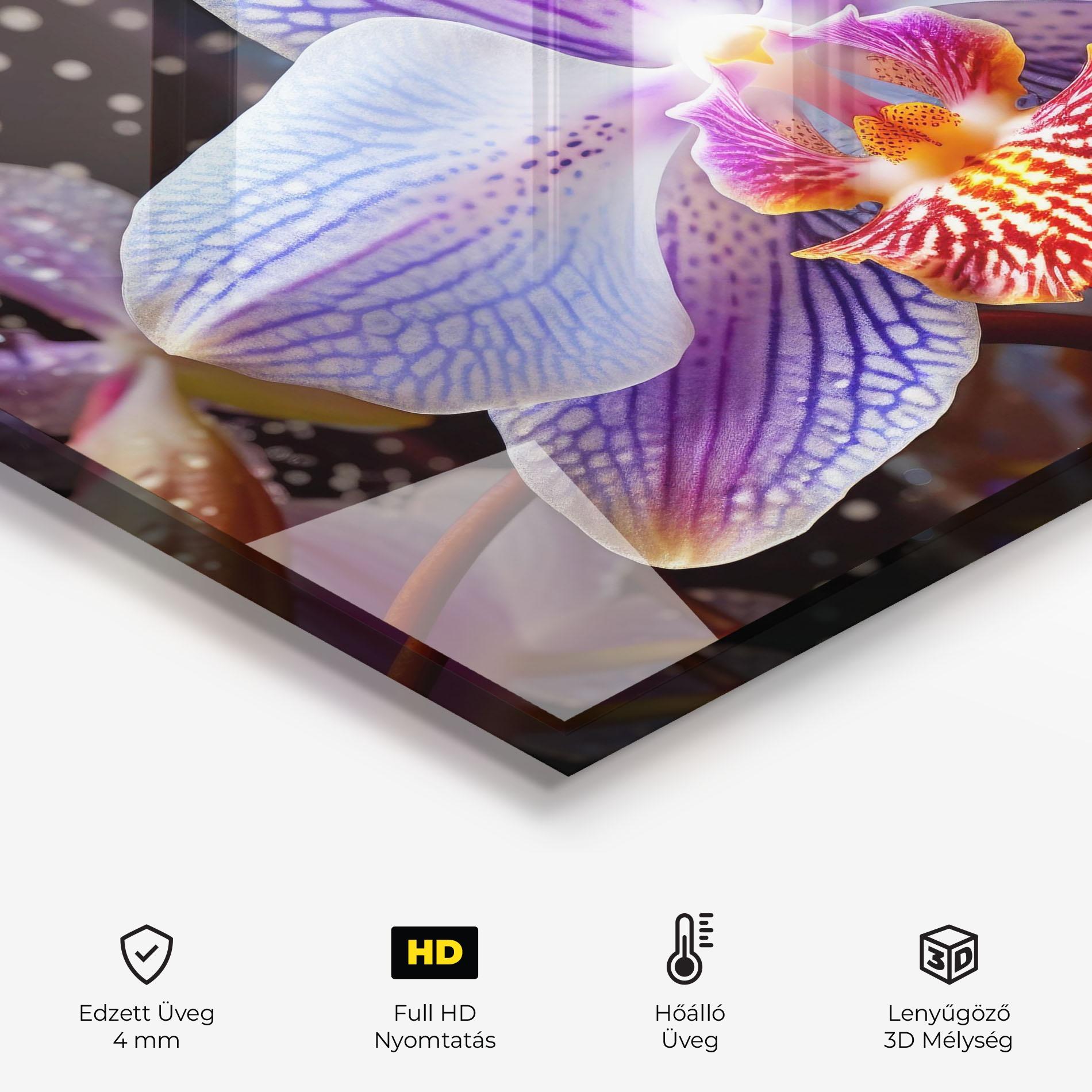 Konyhai üveg hátfal Light Purple Orchid Art mockup 2