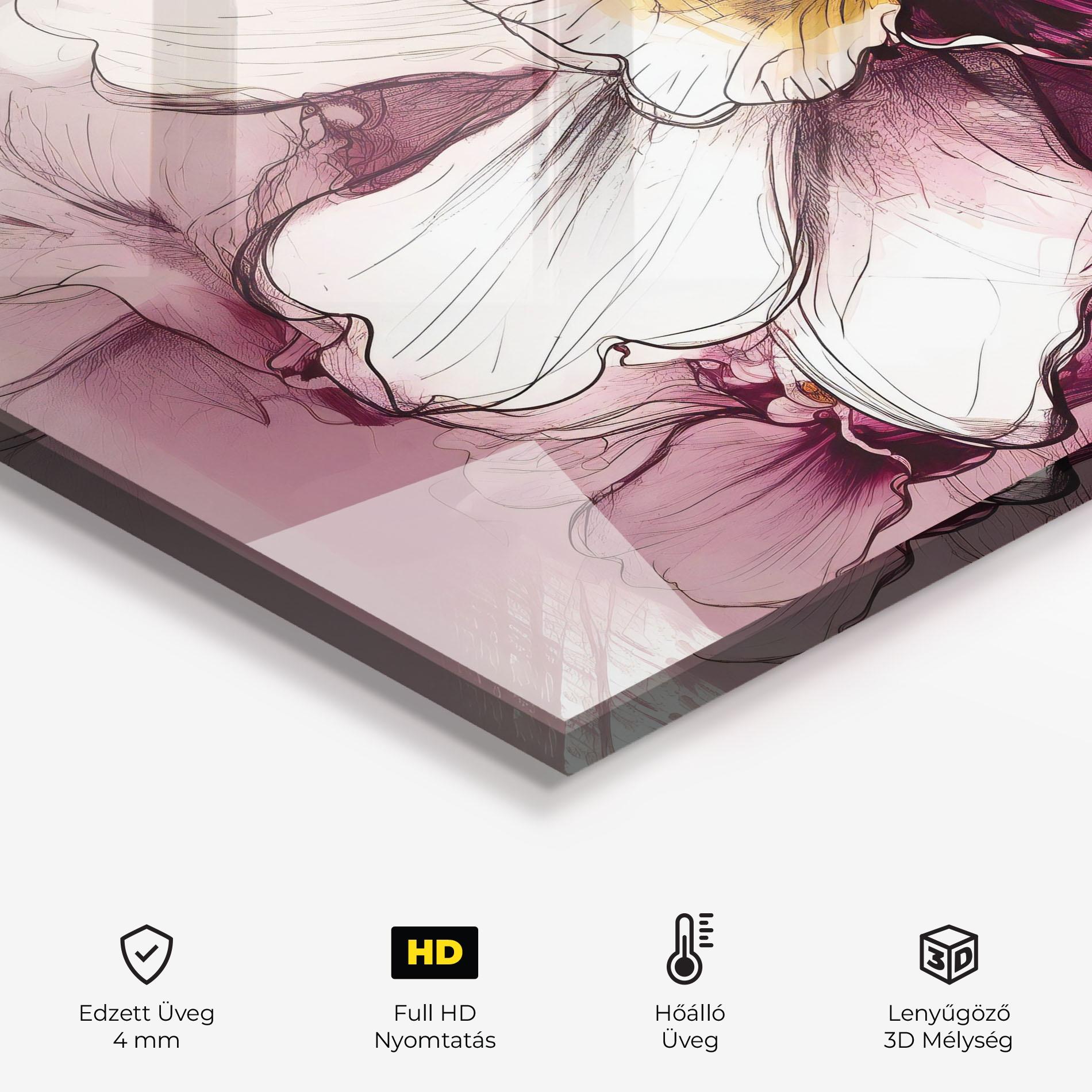 Konyhai üveg hátfal Painted Purple Orchid mockup 2