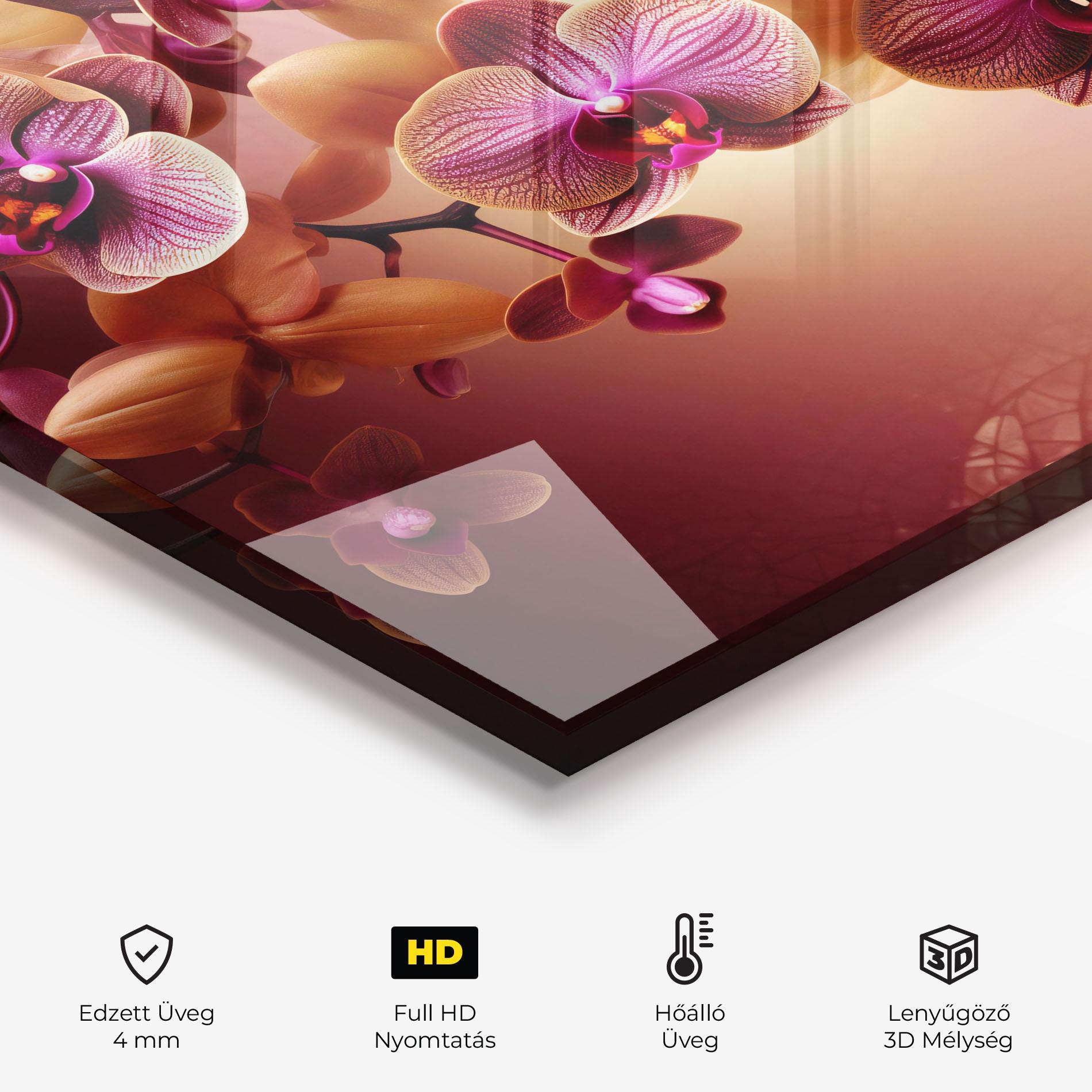 Konyhai üveg hátfal Purple Cream Orchid mockup 2