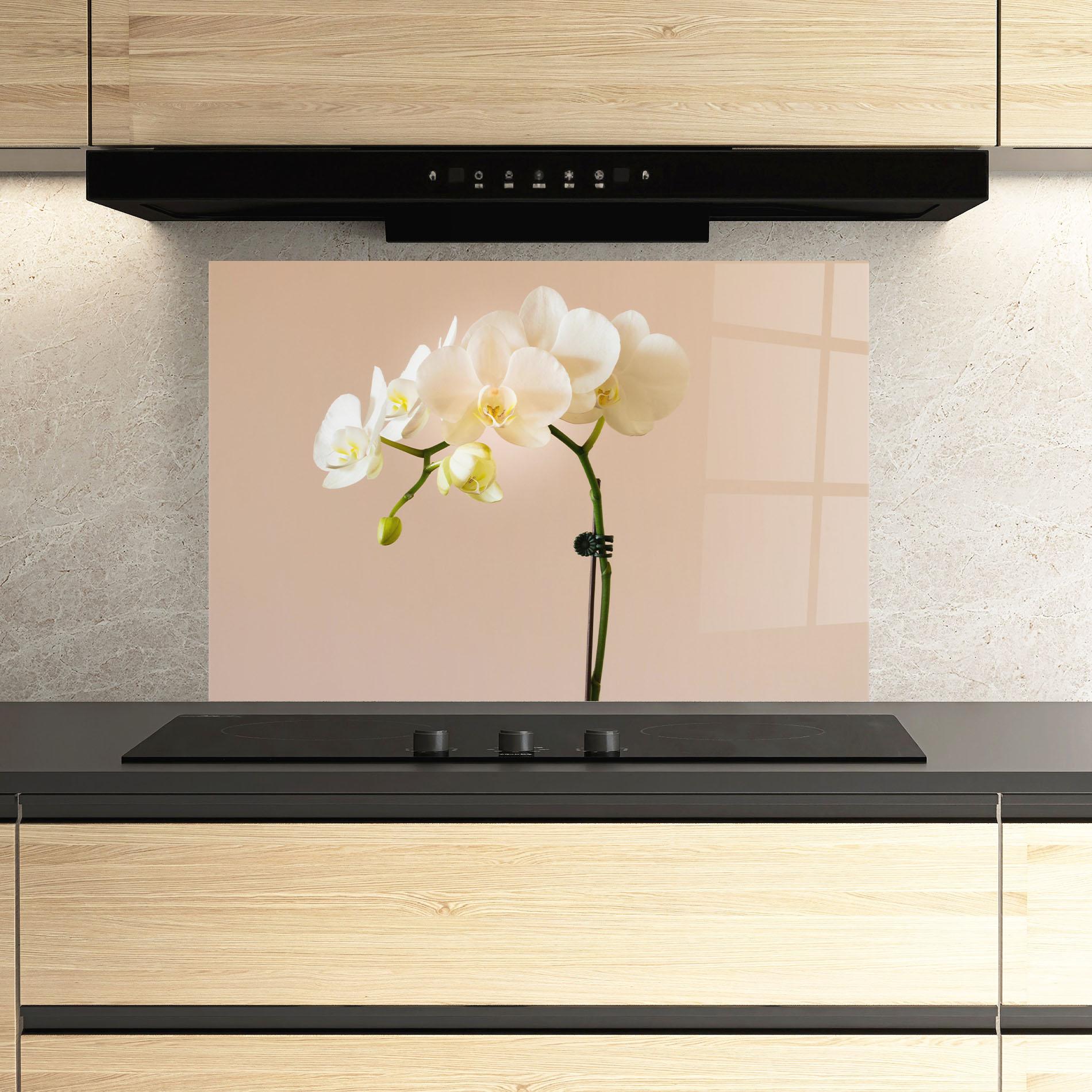 Konyhai üveg hátfal Cream Orchid On Pink mockup 3