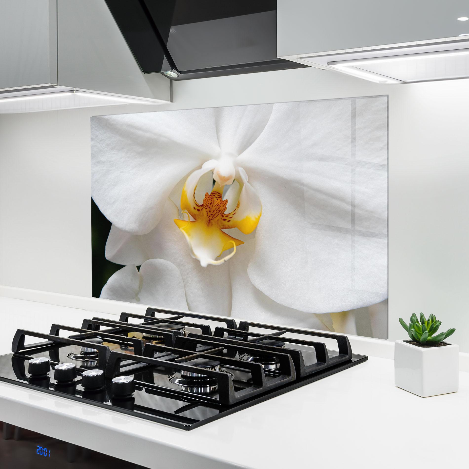 Konyhai üveg hátfal Big Orchid Close Up mockup 6