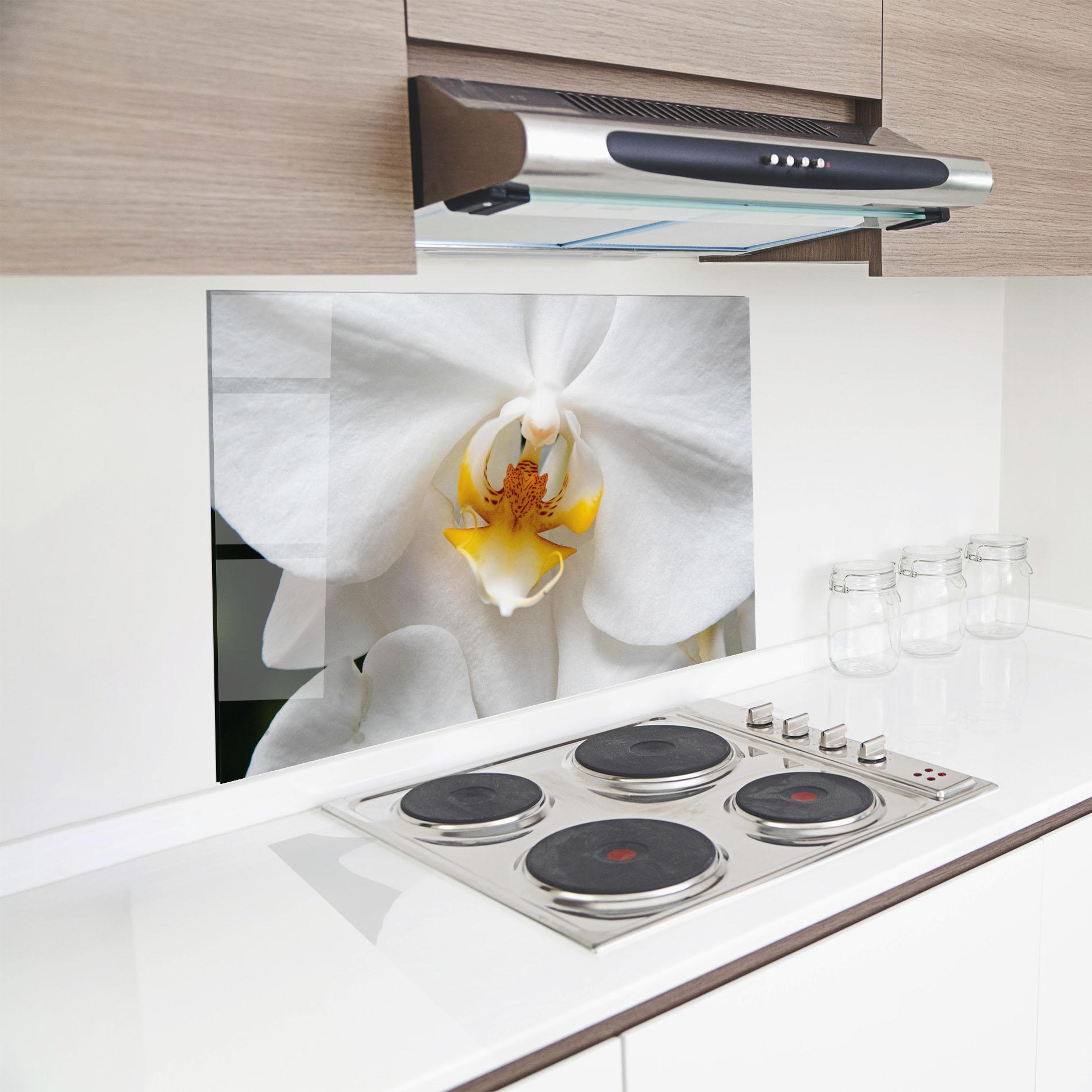 Konyhai üveg hátfal Big Orchid Close Up mockup 8